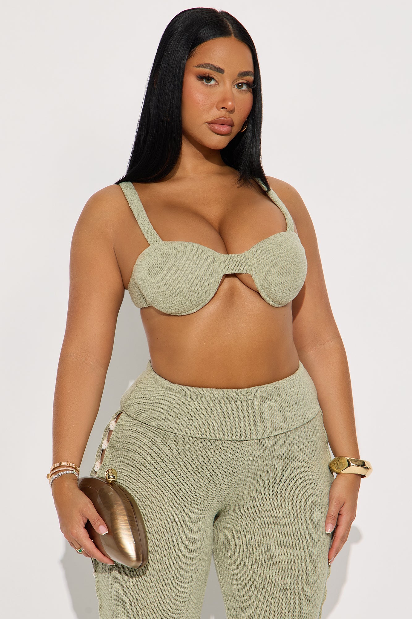 Summer Seashell Pant Set - Sage