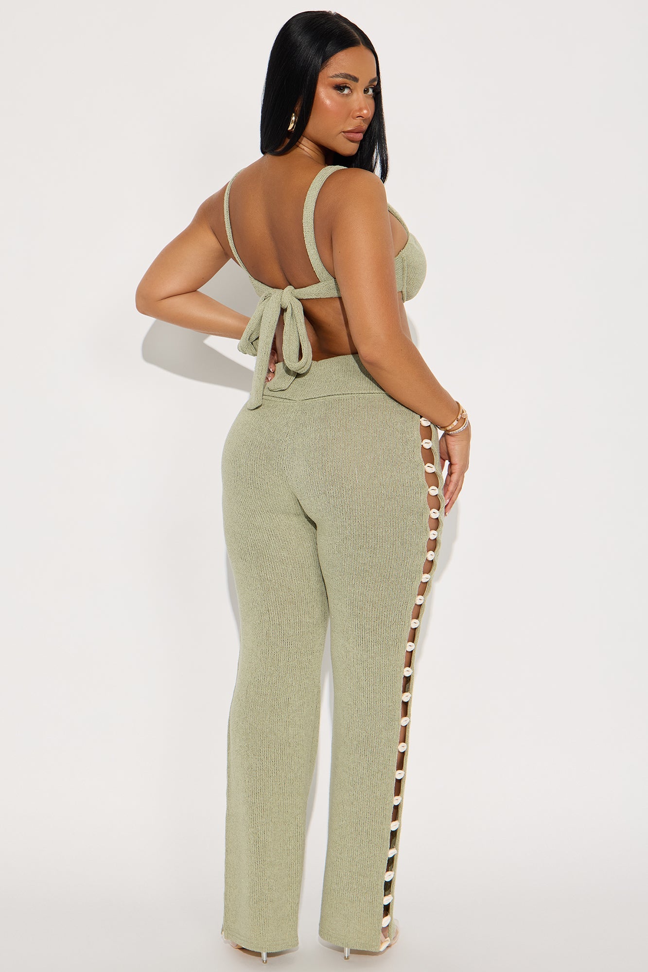 Summer Seashell Pant Set - Sage