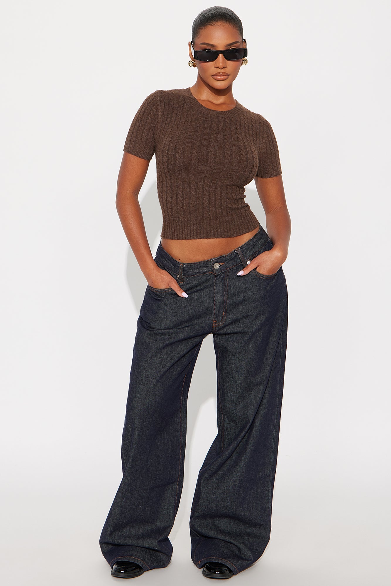 Toasty Plated Pullover Sweater - Chocolate