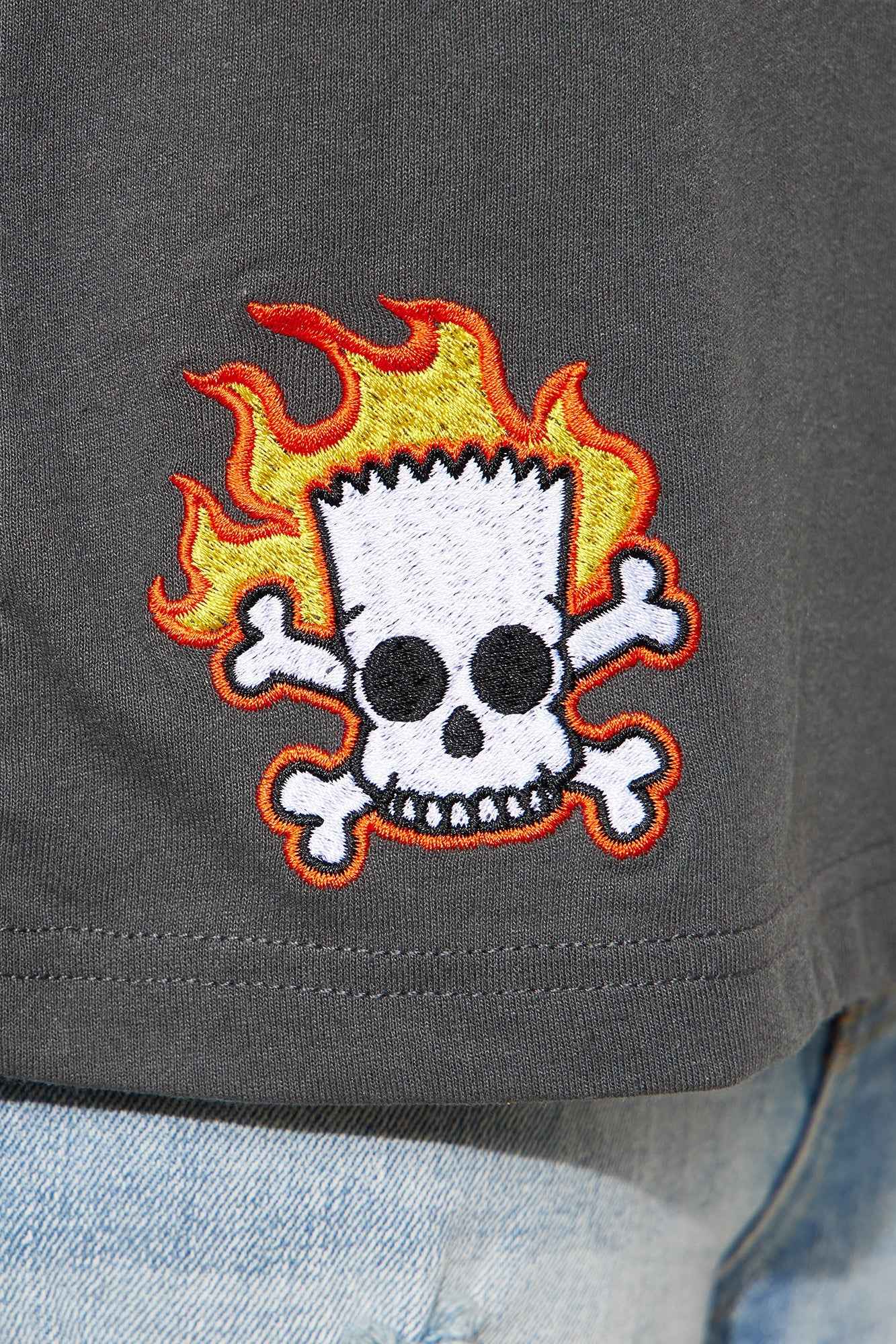 Mini Bart Simpson Aye Carumba Front/Back Short Sleeve Tee - Charcoal