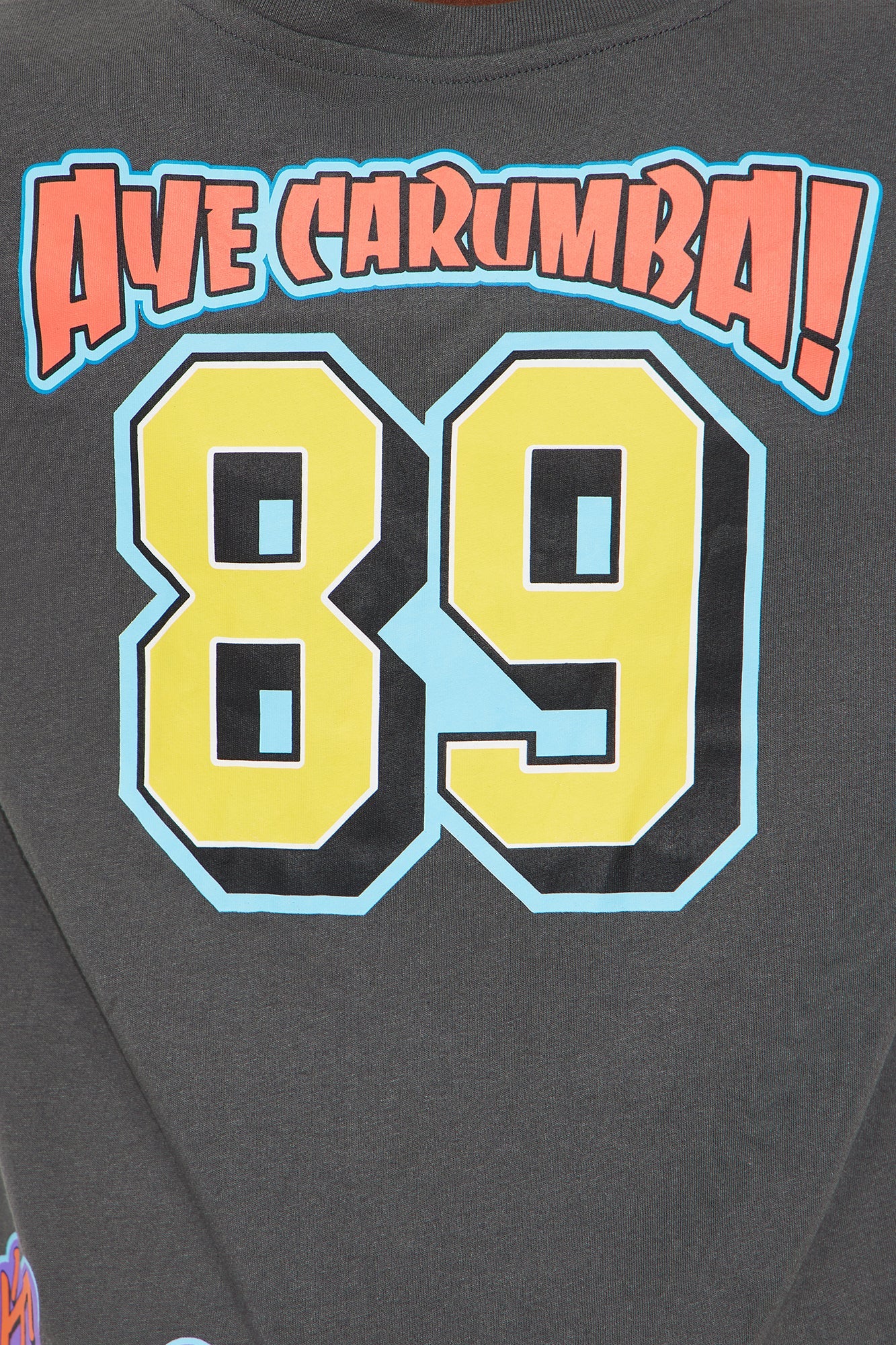 Mini Bart Simpson Aye Carumba Front/Back Short Sleeve Tee - Charcoal