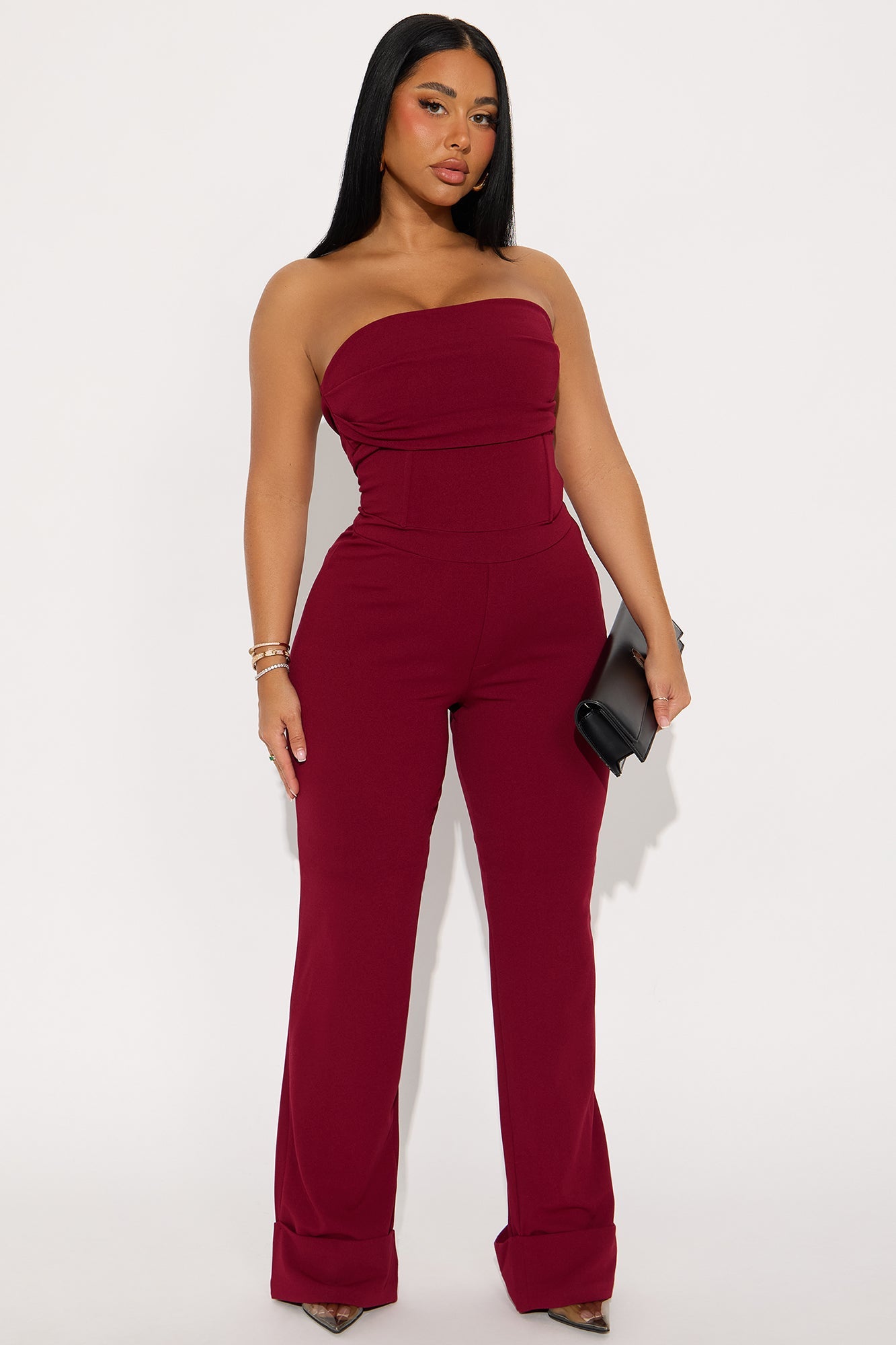 Emma Strapless Jumpsuit - Plum