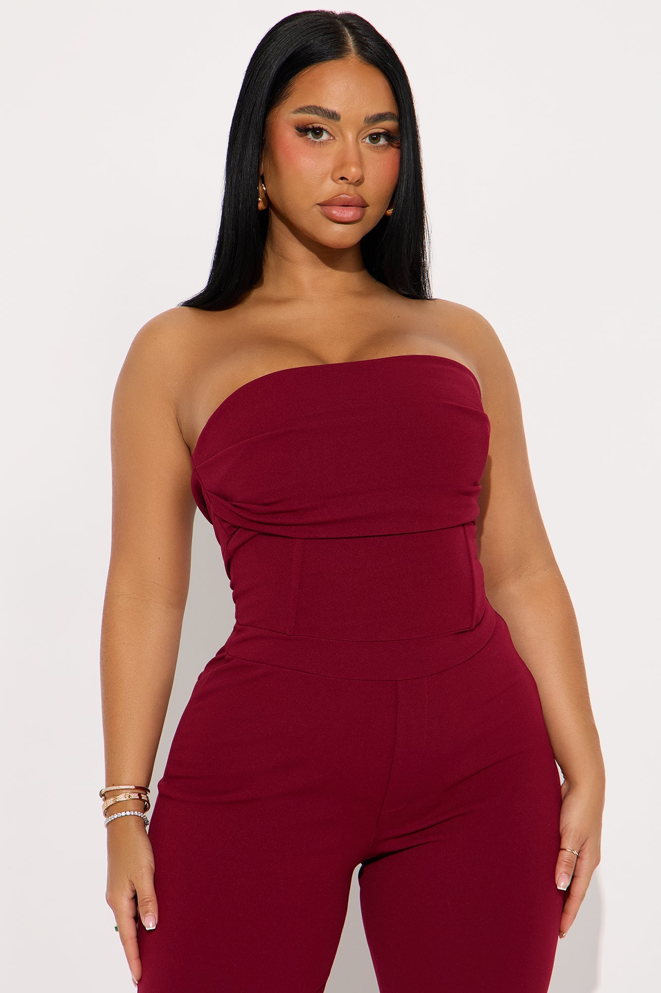 Emma Strapless Jumpsuit - Plum
