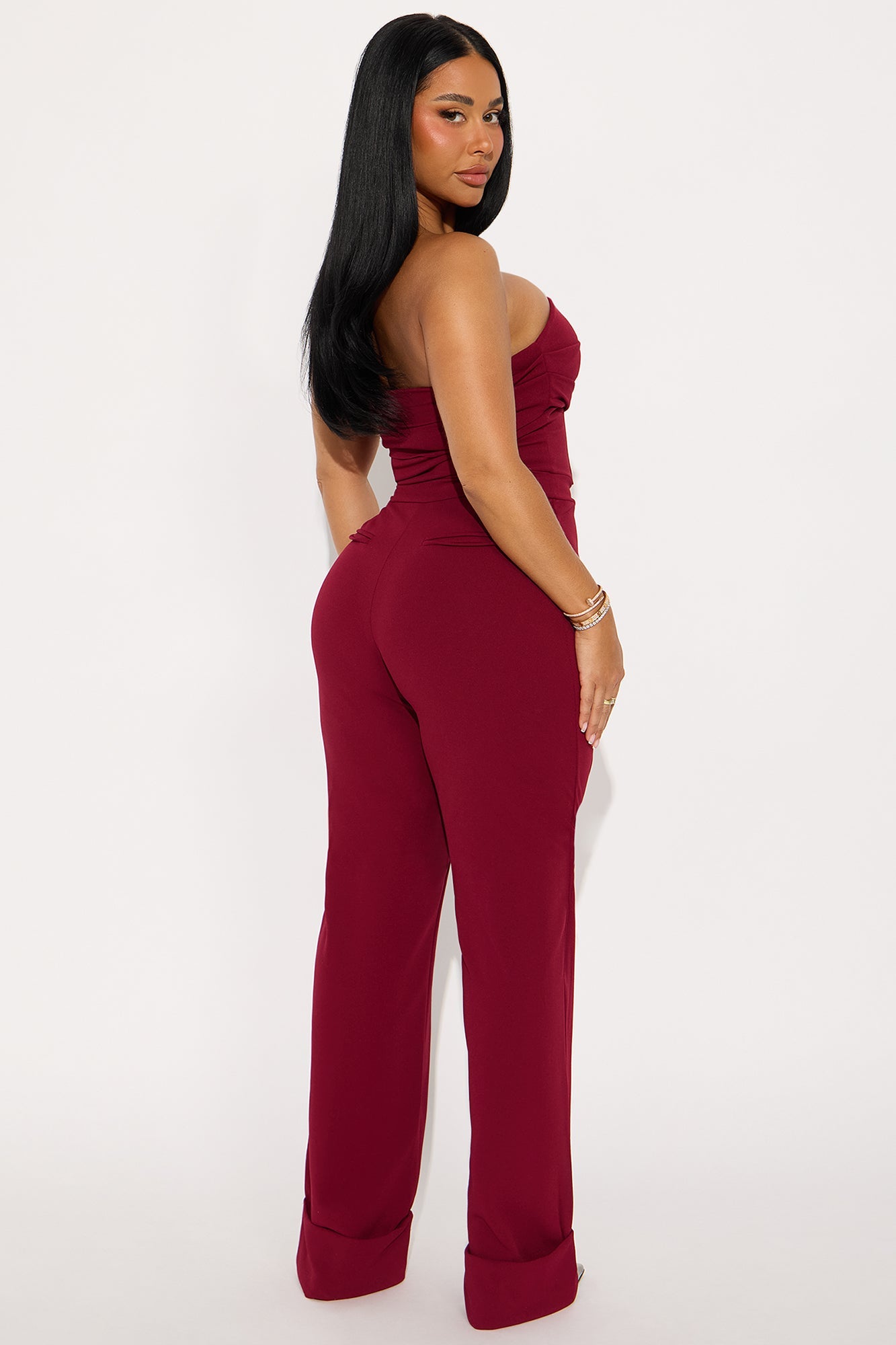 Emma Strapless Jumpsuit - Plum