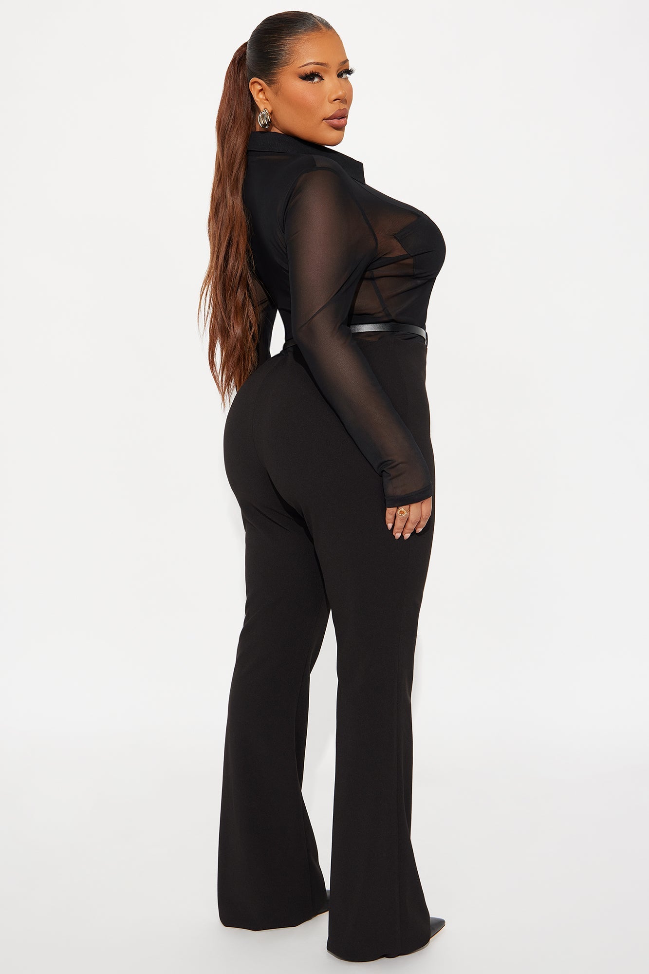 Ava Belted Jumpsuit - Black