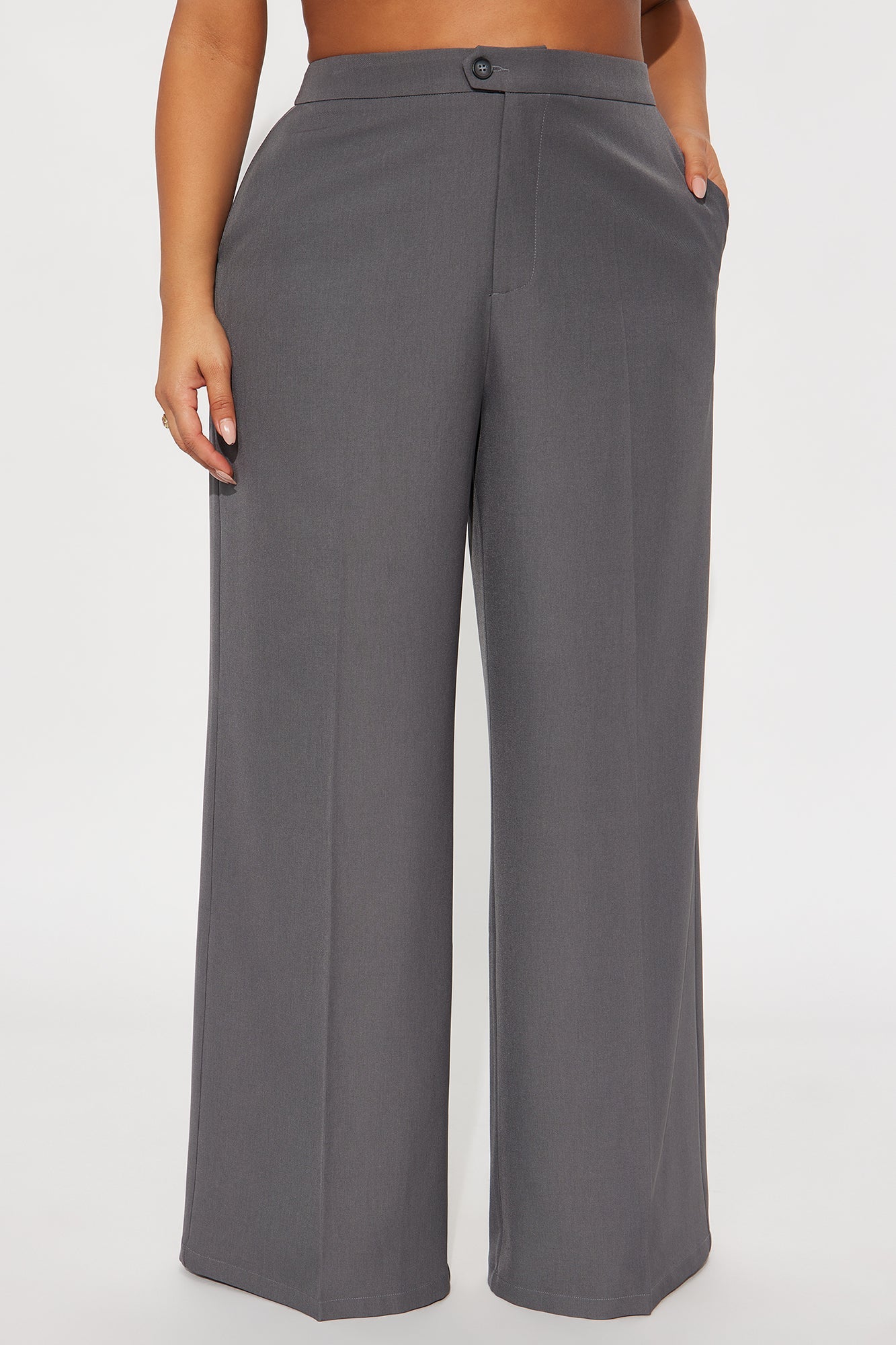 Beatrice Hardware Wide Leg Trouser Pant 33″ - Charcoal