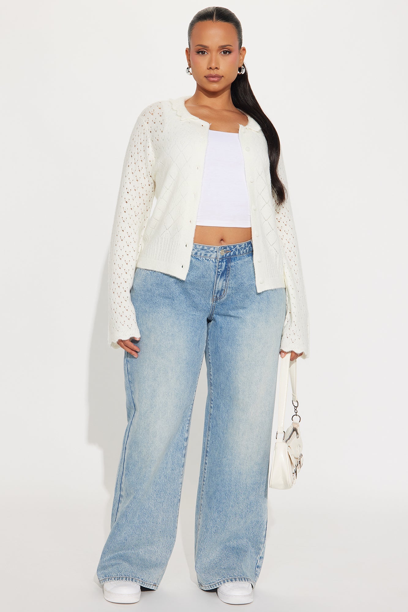 Not Interested Pointelle Cardigan - Off White
