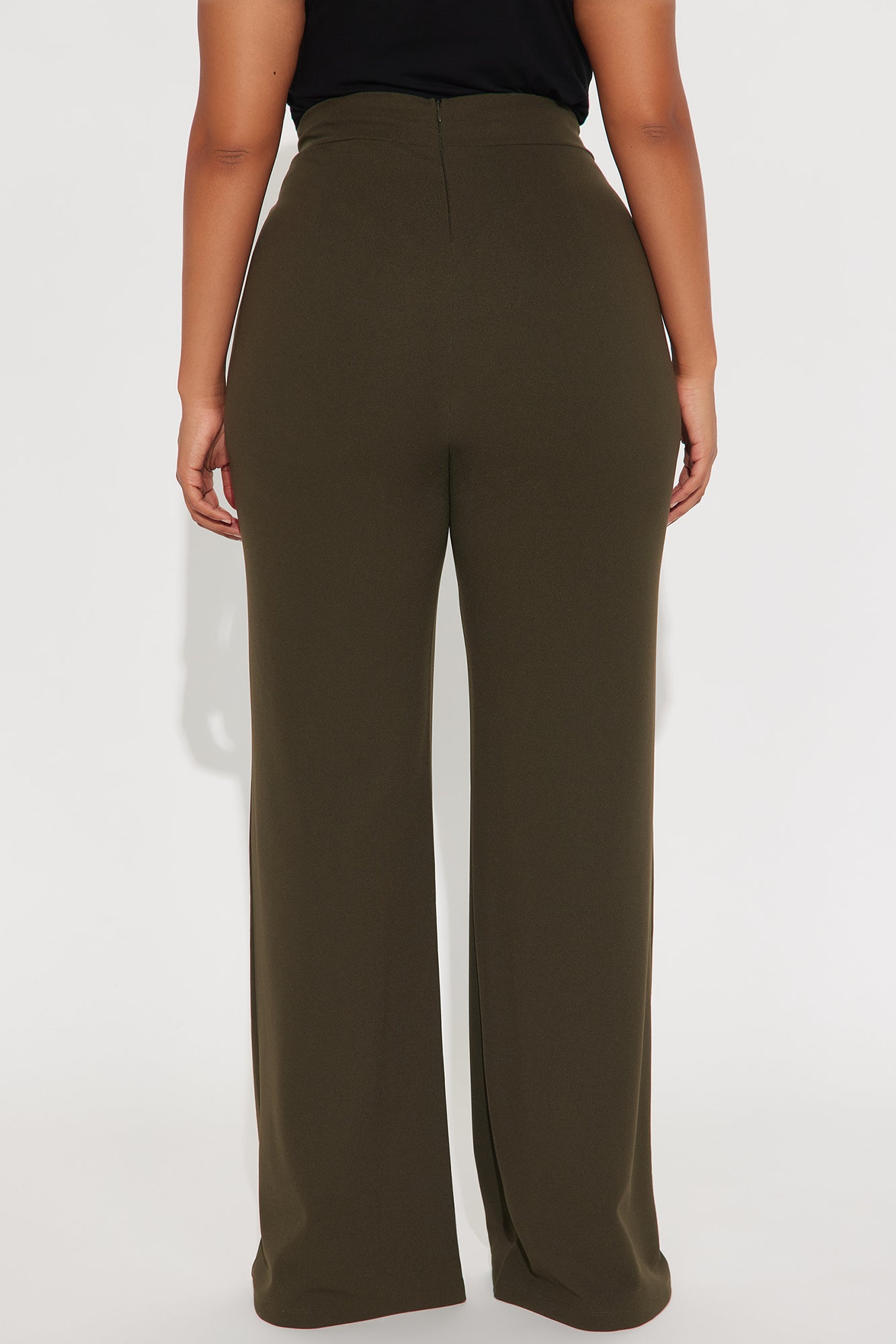 Tall Victoria High Waisted Dress Pants - Olive 1