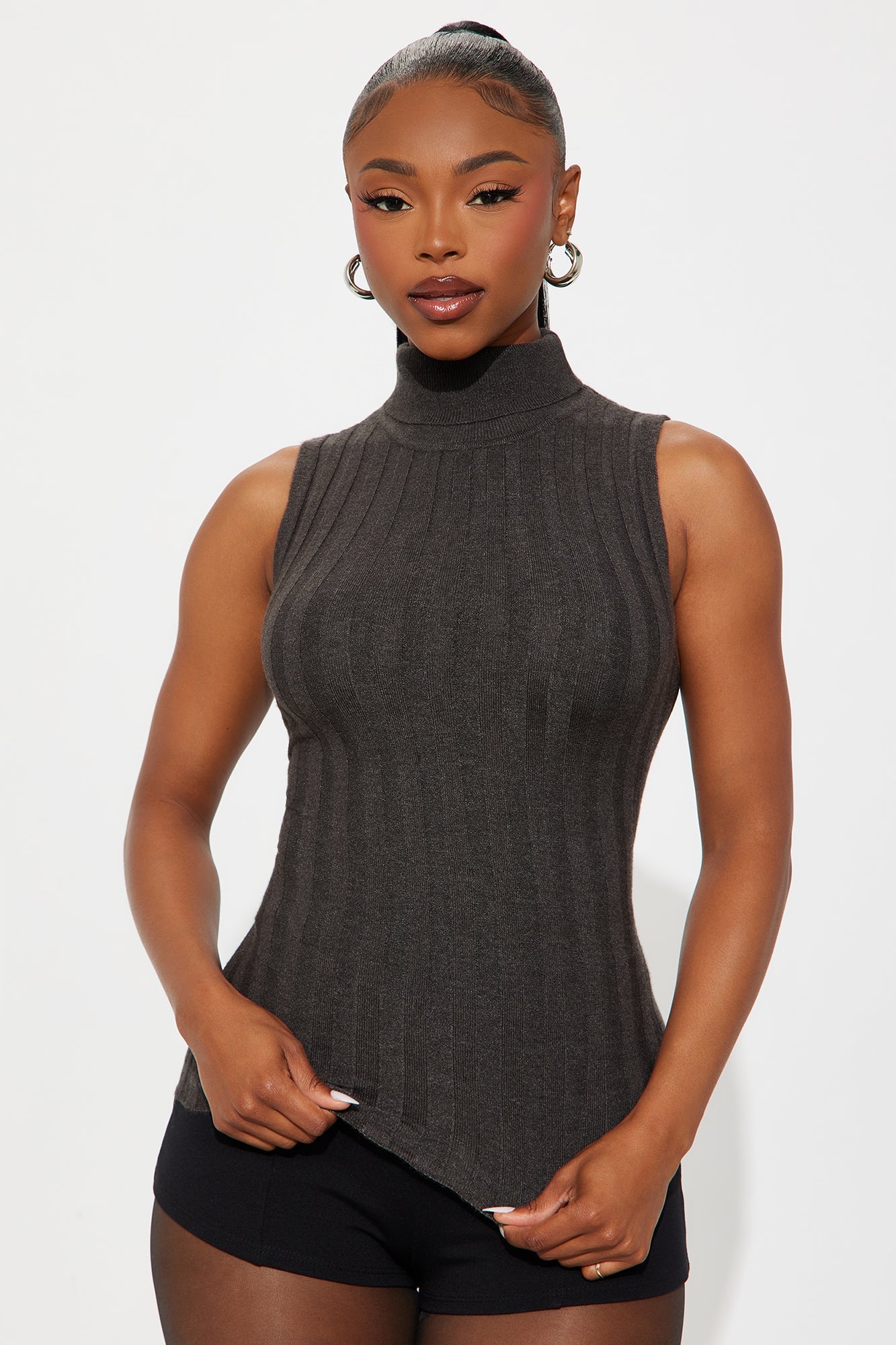 Your Best Friend Pullover Sweater Top - Charcoal