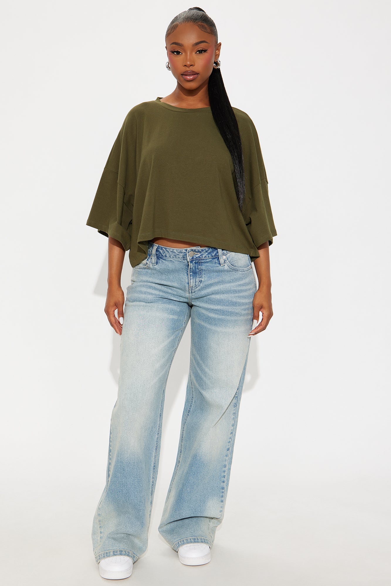 Blakely Boxy Wide Fit Short Sleeve Tshirt - Olive