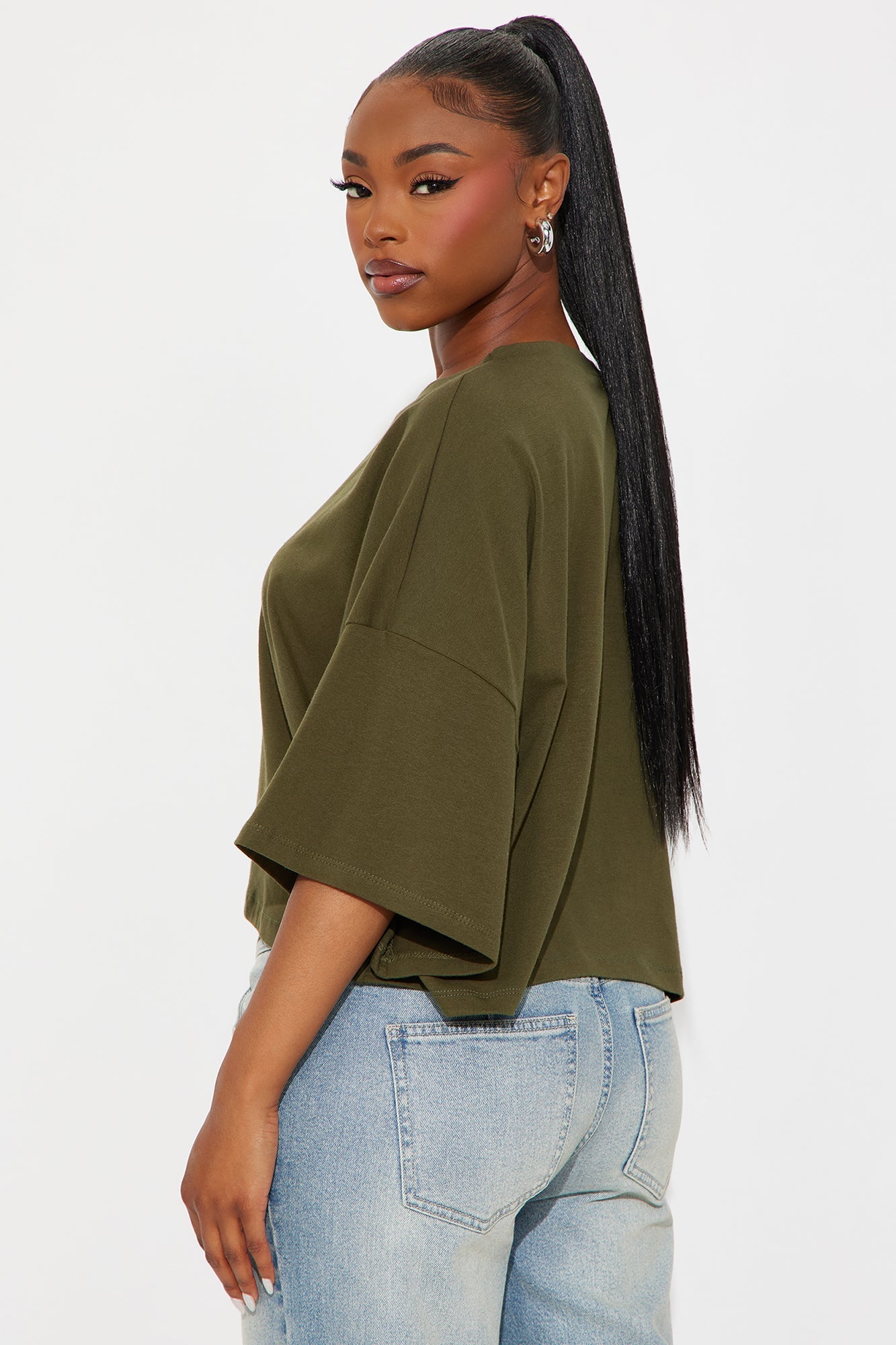 Blakely Boxy Wide Fit Short Sleeve Tshirt - Olive