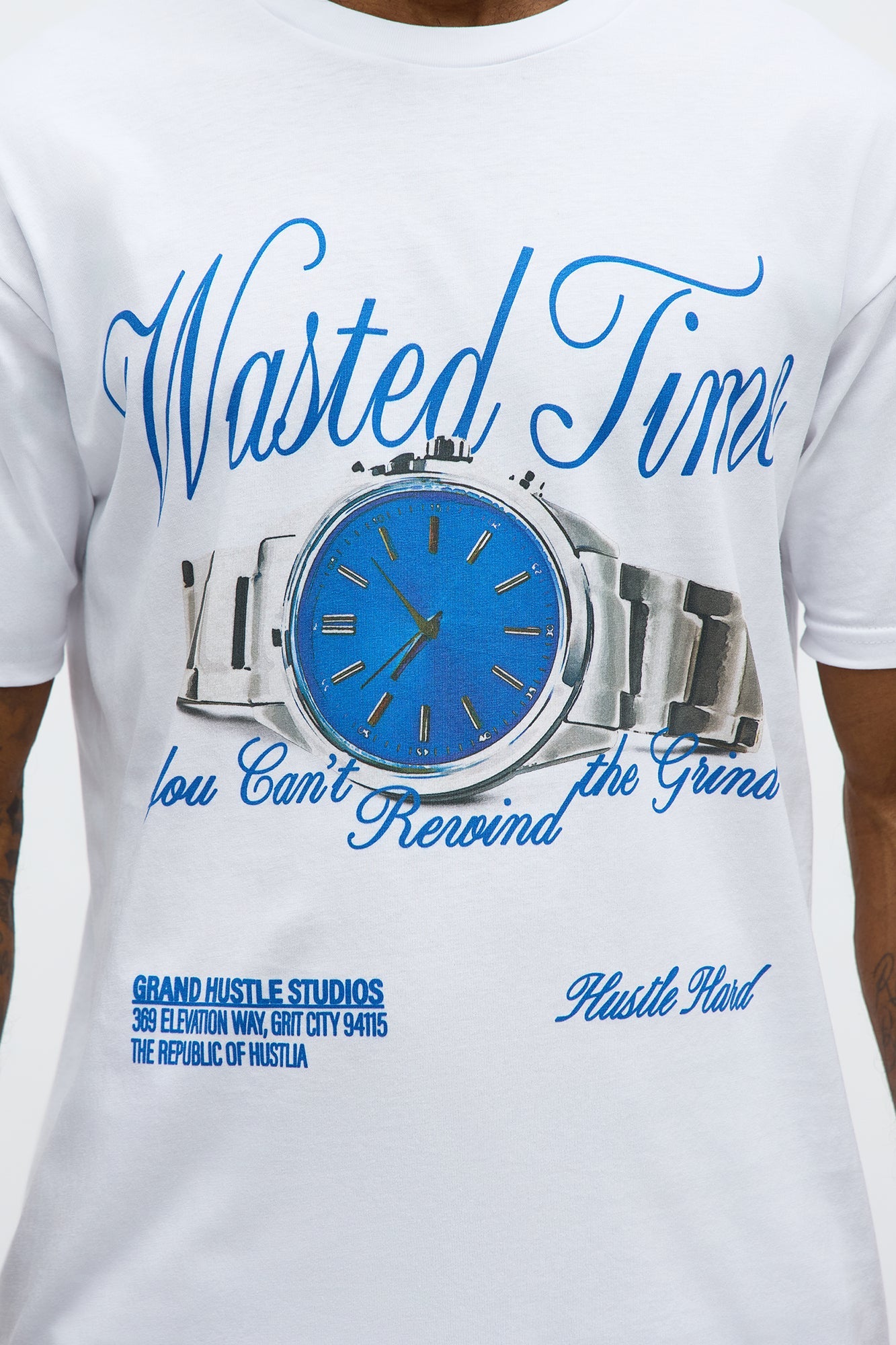 Stop Wasting Time Hustle Short Sleeve Tee - White