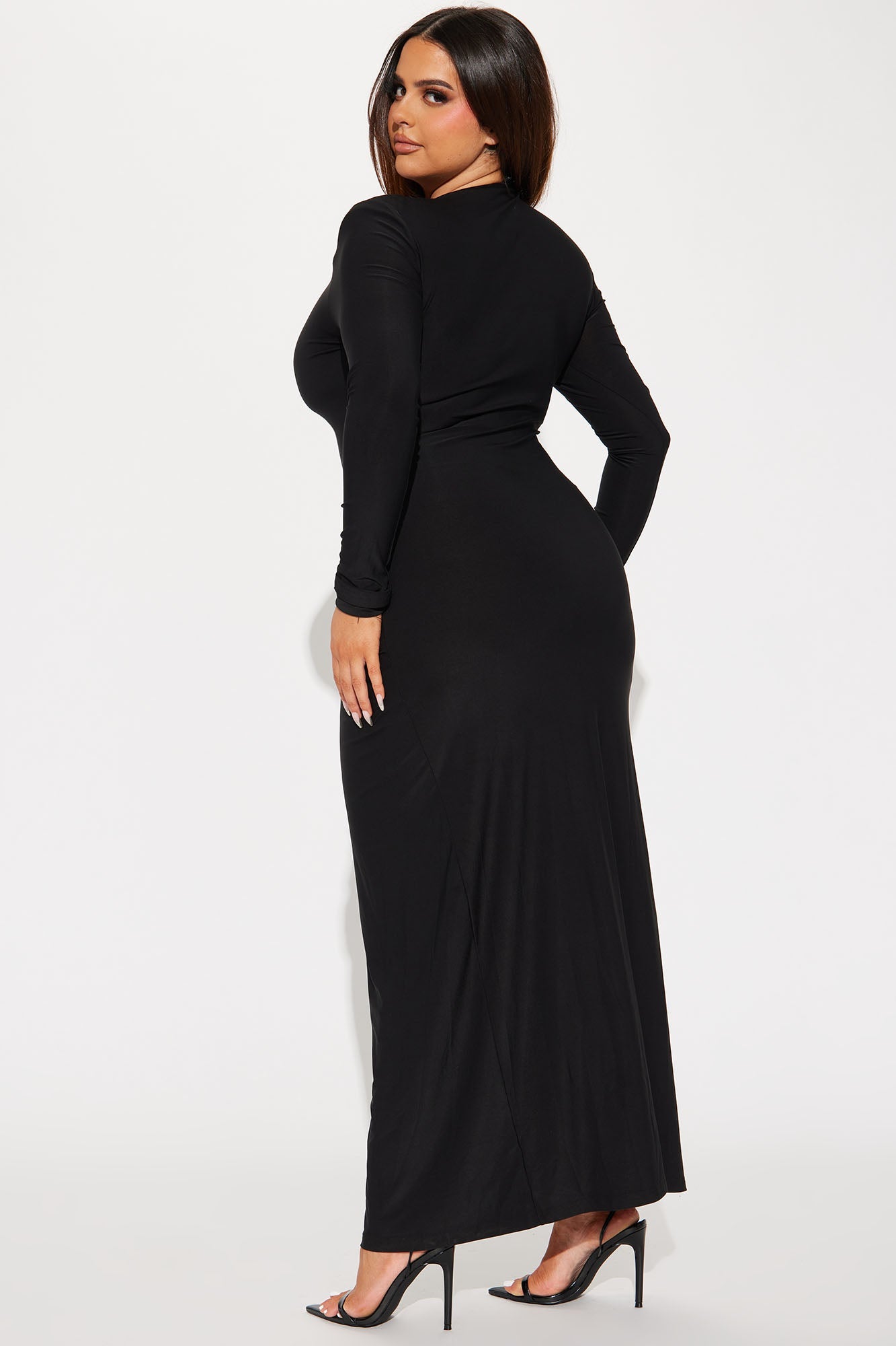 Ophelia Ruched Maxi Dress - Black