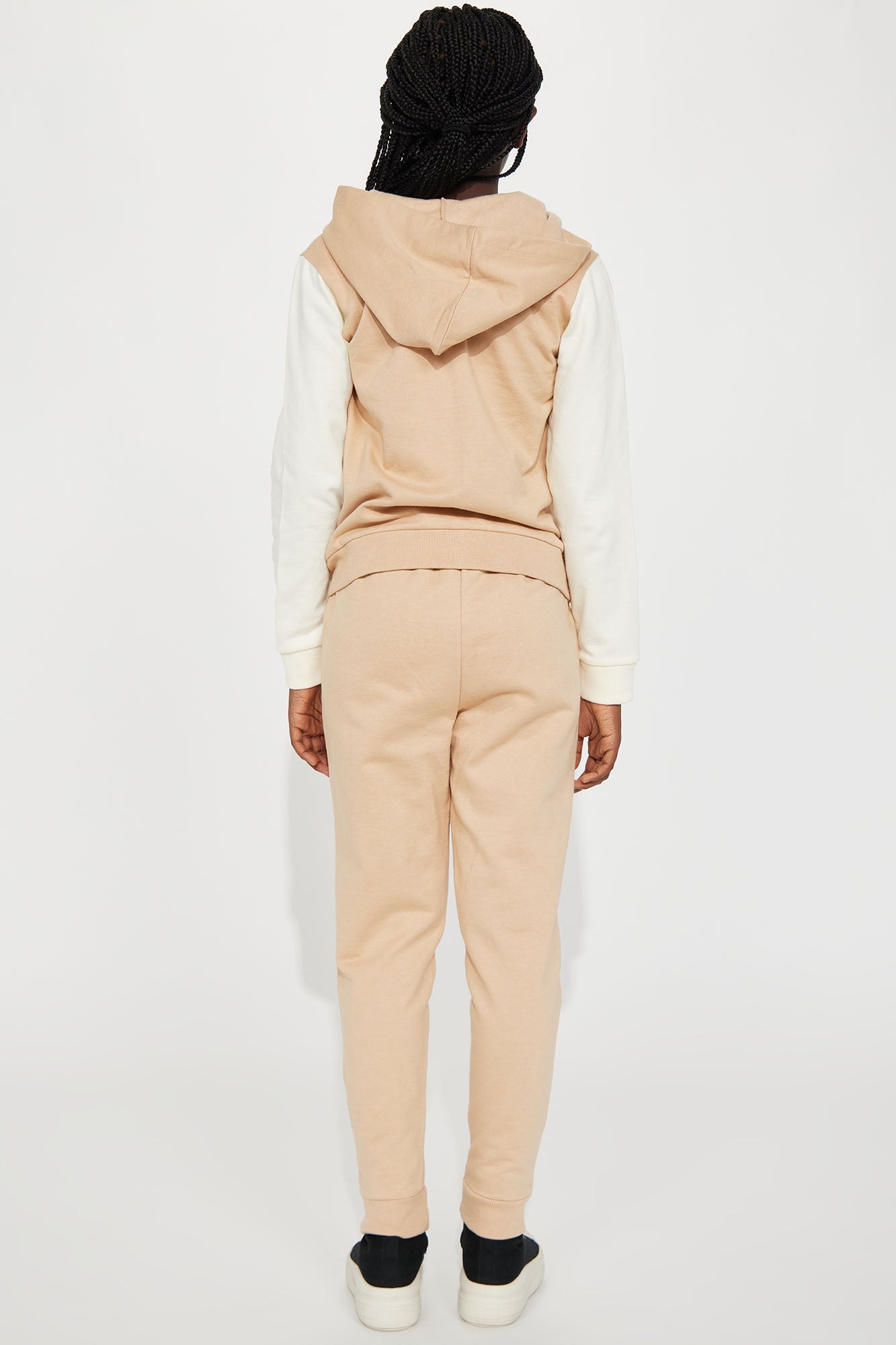 Mini Queen Fleece Jogger Set - Khaki/combo