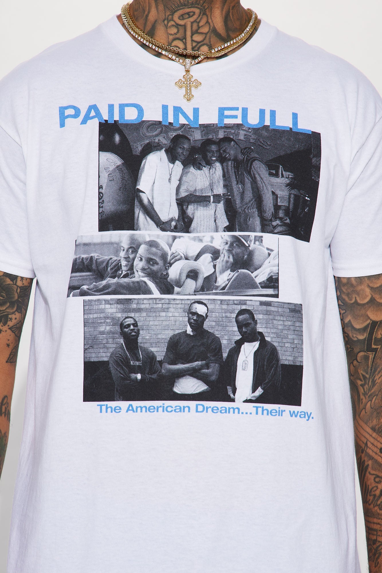 Paid In Full Panels Short Sleeve Tee - White