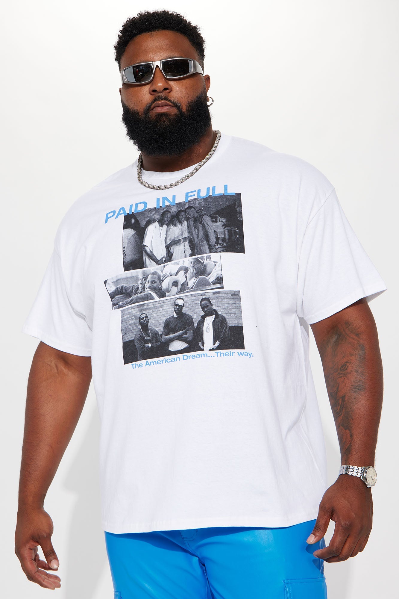 Paid In Full Panels Short Sleeve Tee - White