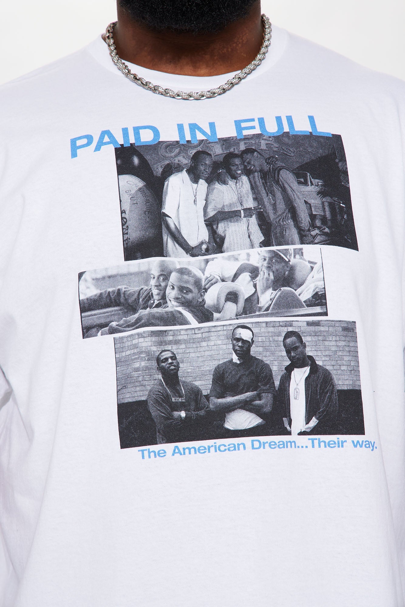 Paid In Full Panels Short Sleeve Tee - White