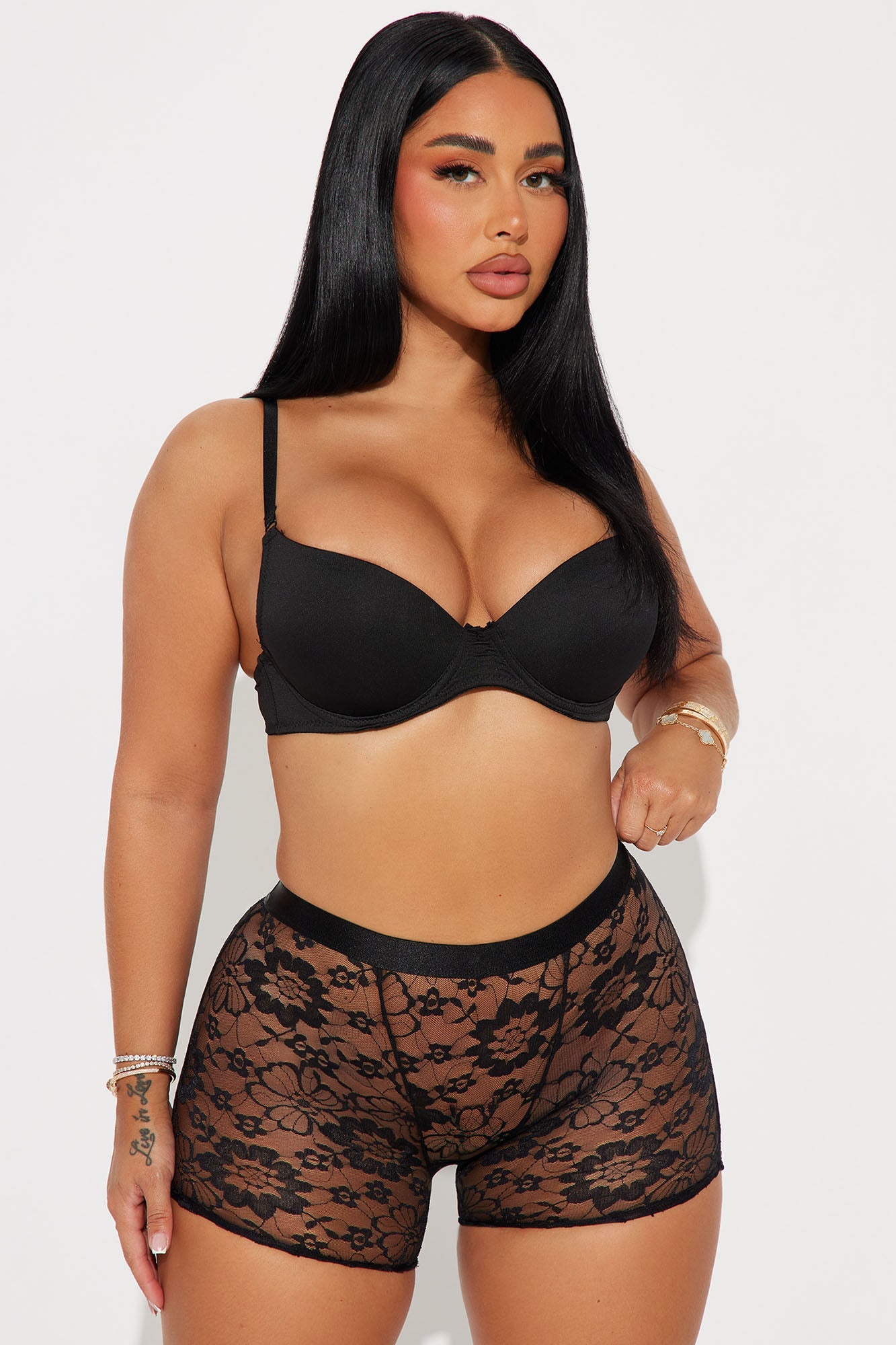 Biggest Flirt Lace Boxer Short Panty - Black