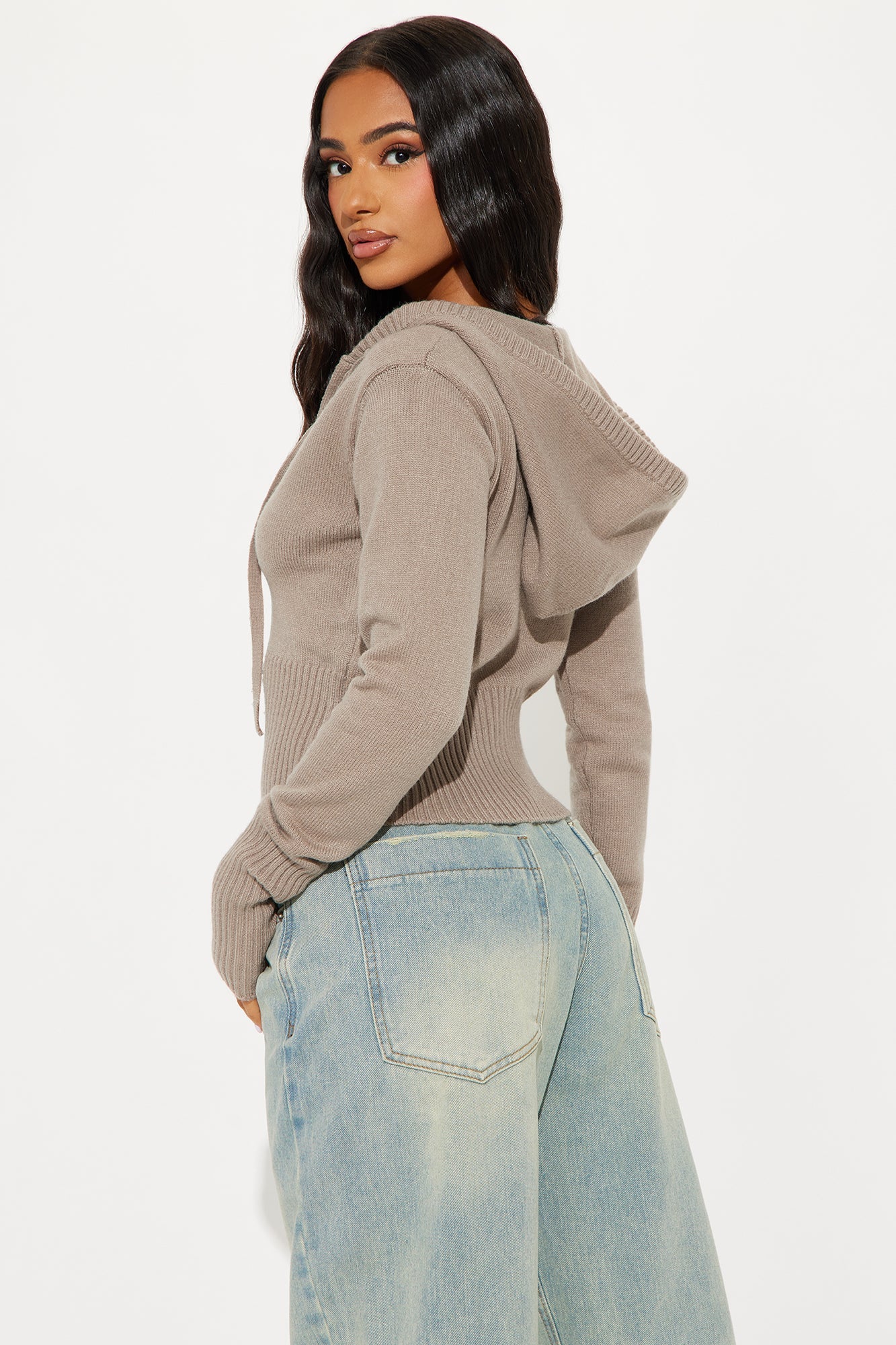Lana Zip Up Sweater - Oatmeal
