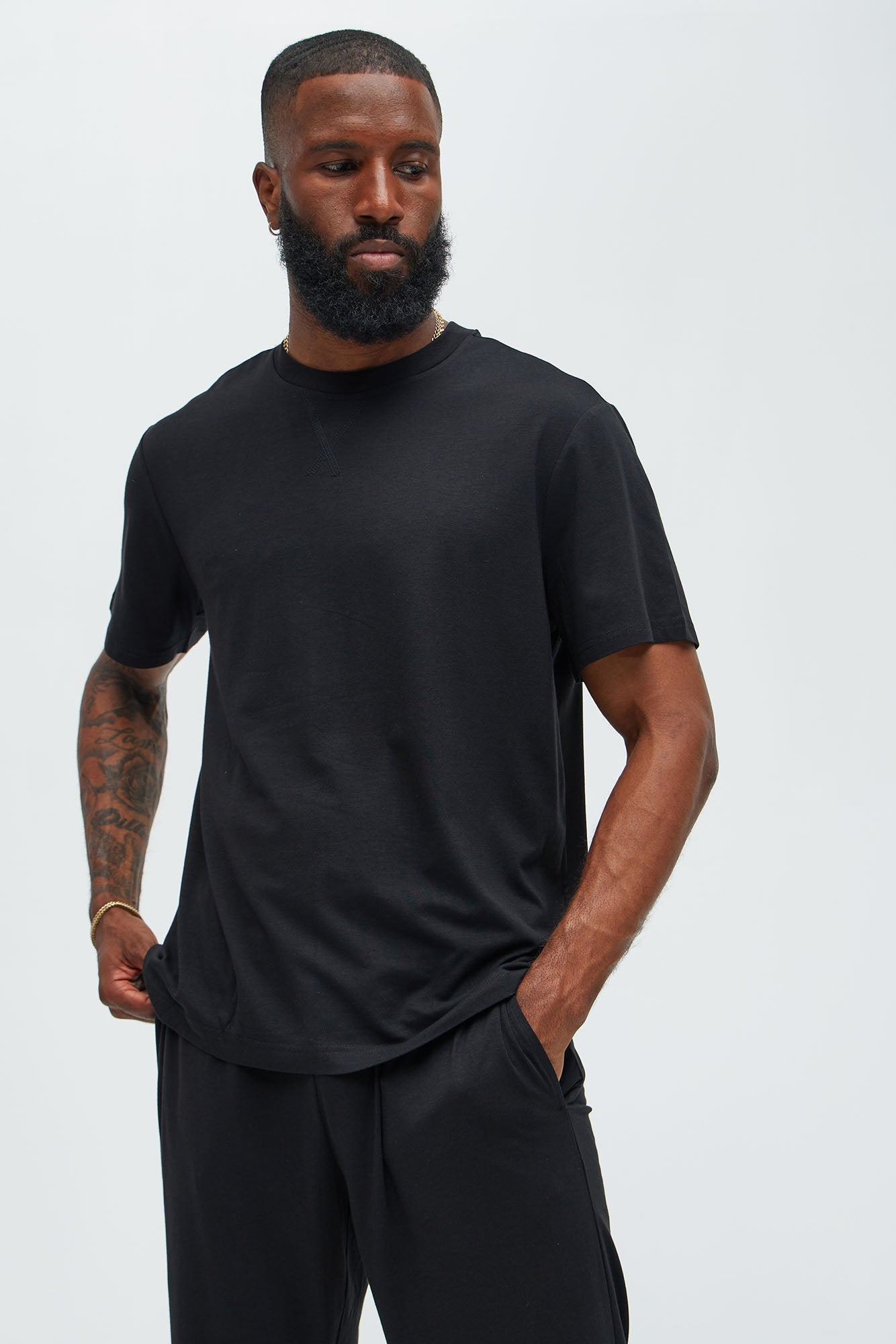Essential Modal Lounge Short Sleeve Tee - Black