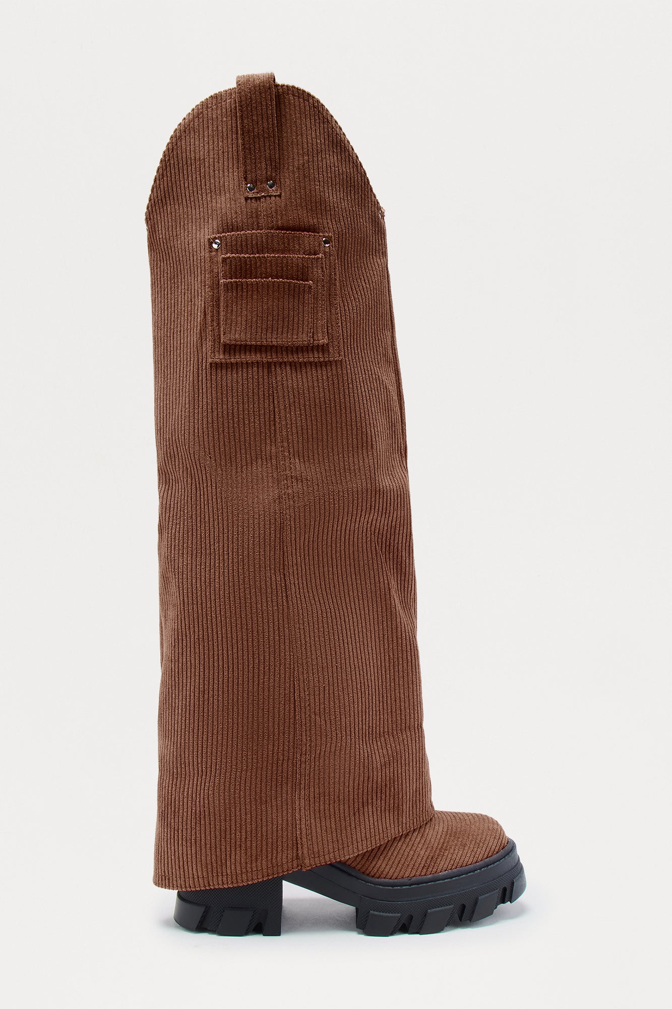 Kaizen Corduroy Overlay Boots - Chocolate