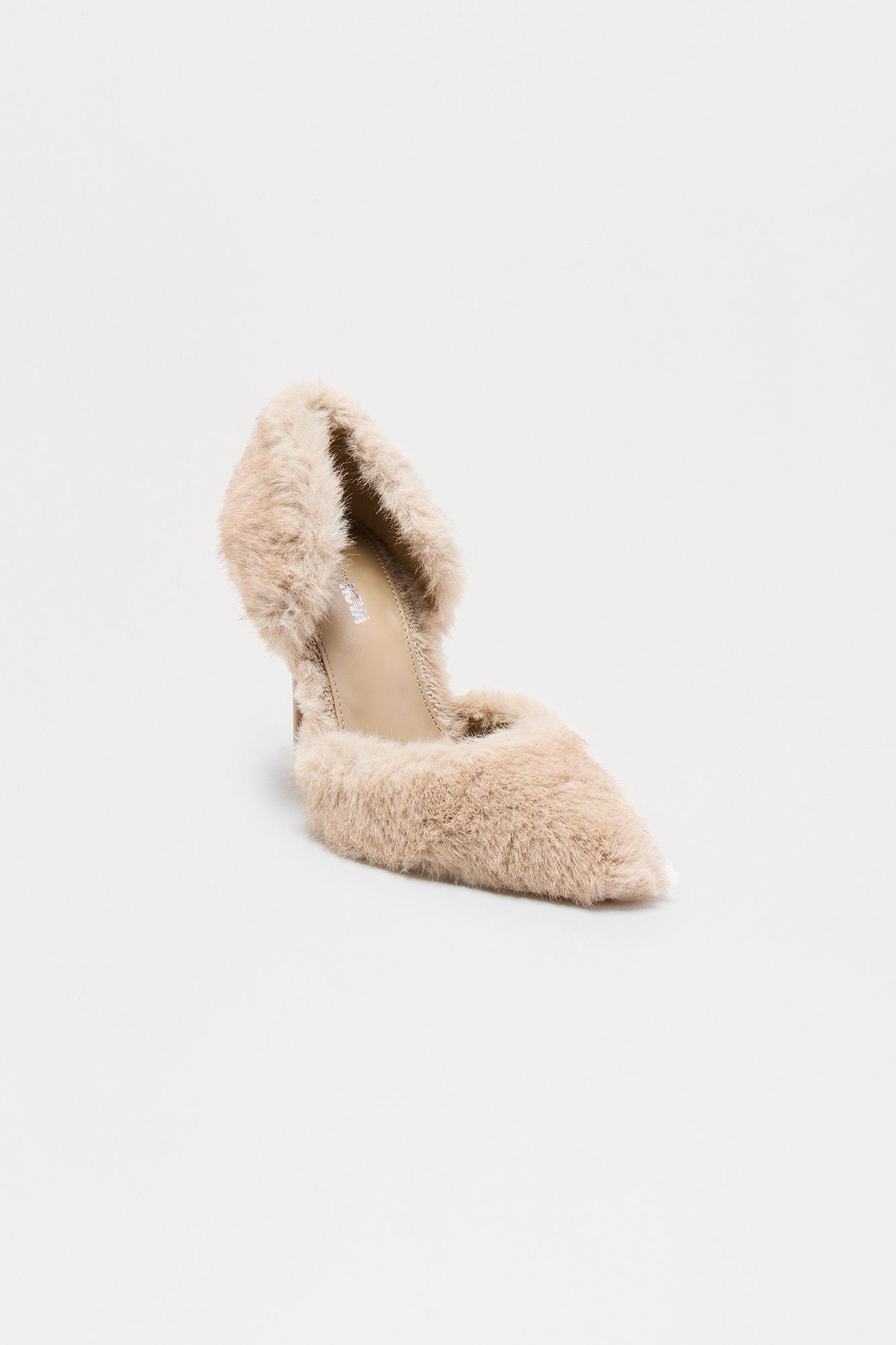 Caribou Faux Fur Pumps - Nude
