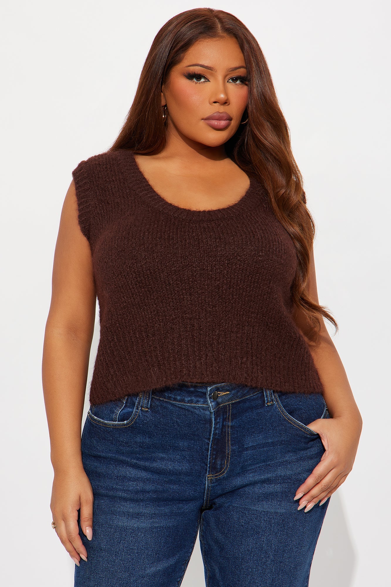 Well Behaved Fuzzy Sweater - Chestnut