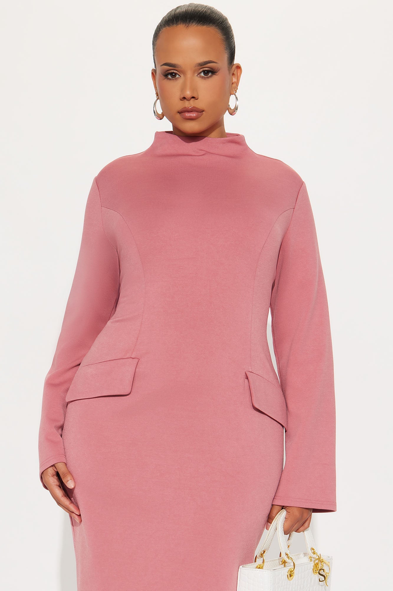Above Average Ponte Midi Dress - Mauve