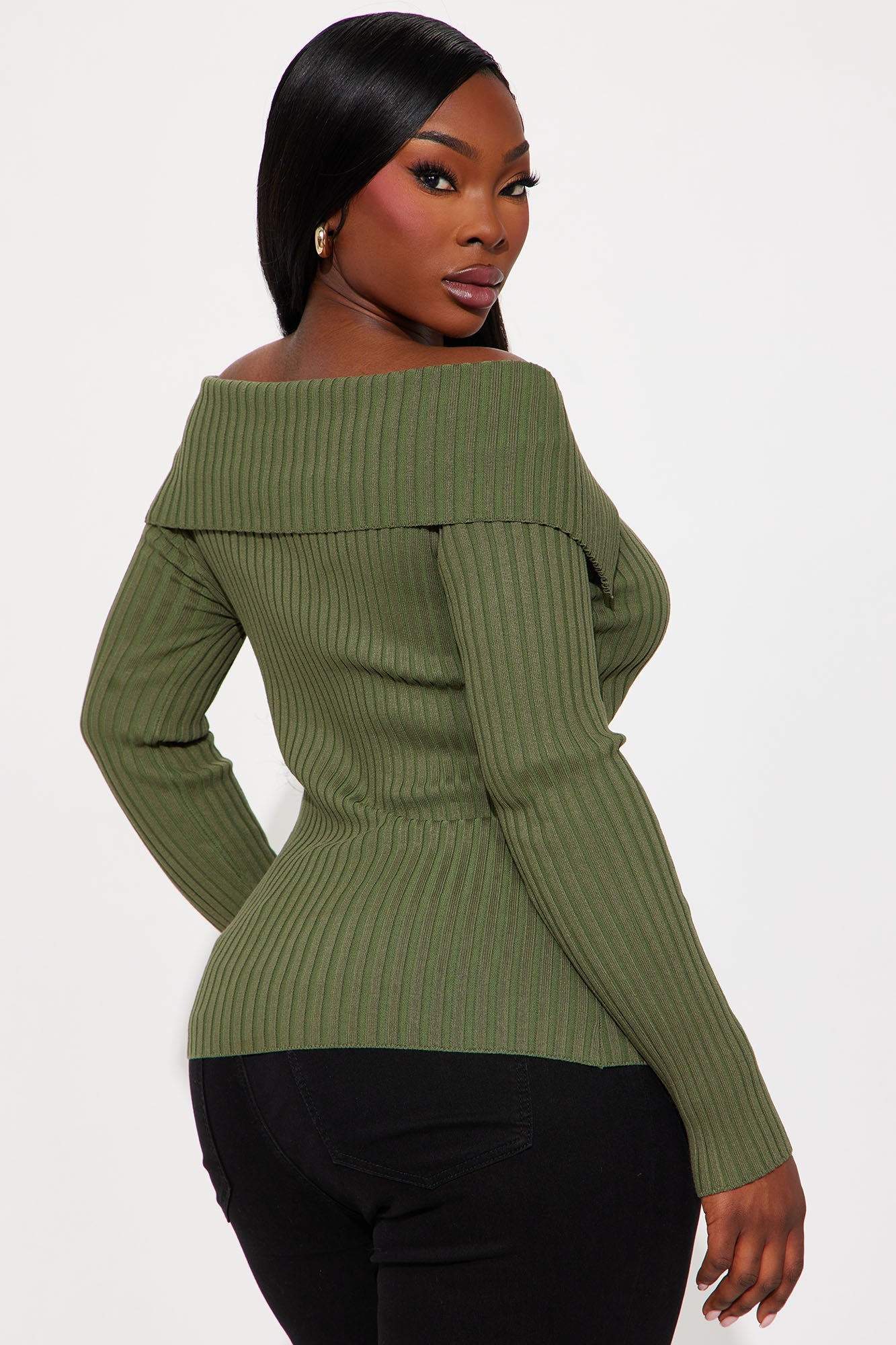 Give Me Attention Washed Sweater Top - Olive