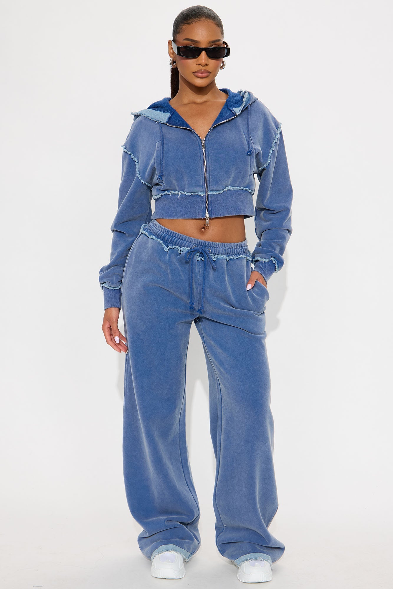 Your Favorite Fleece Low Rise Pant Set - Blue