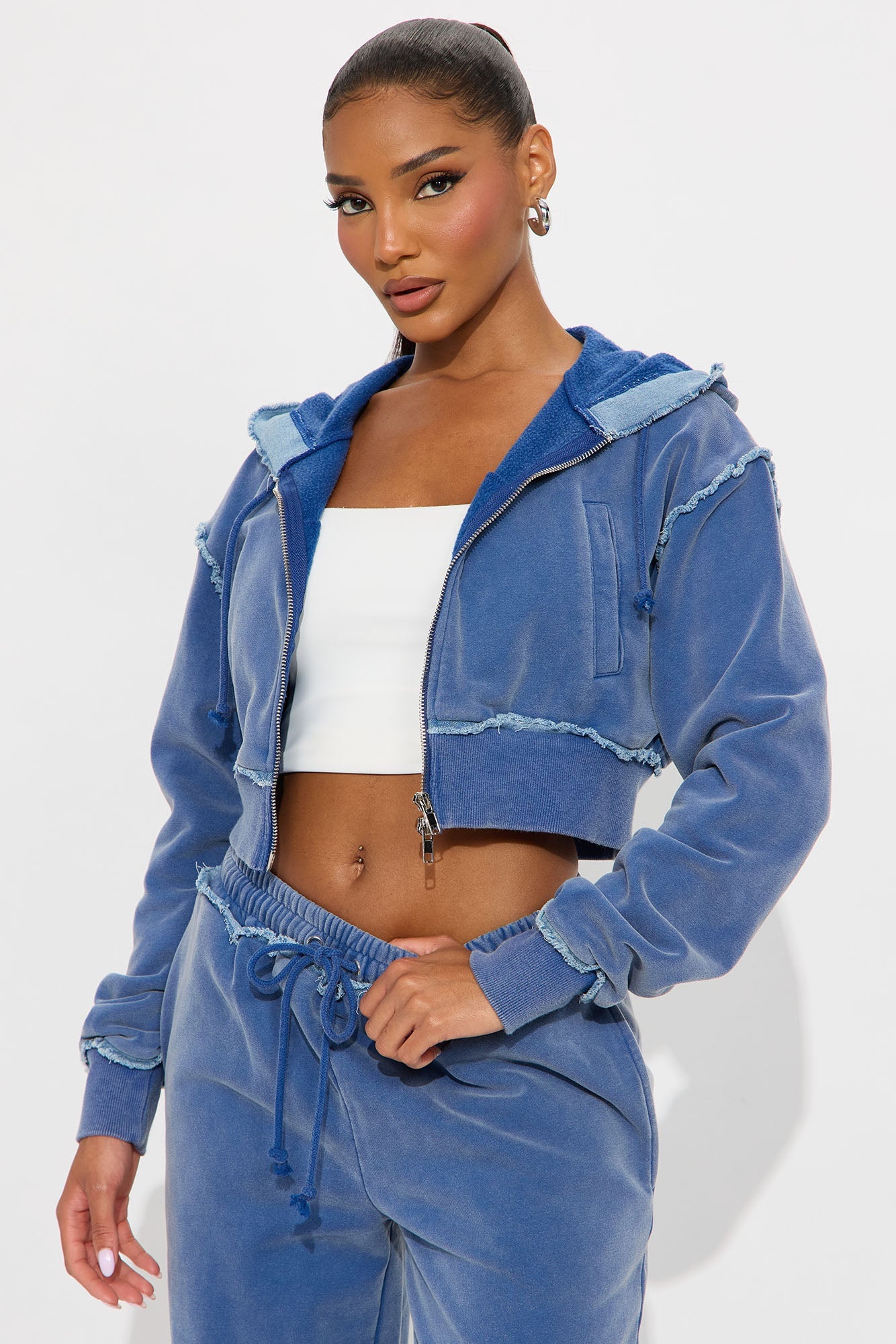 Your Favorite Fleece Low Rise Pant Set - Blue