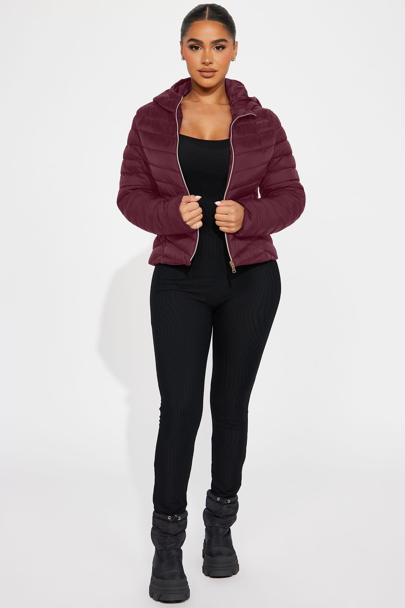 Cold Times Puffer Jacket - Burgundy