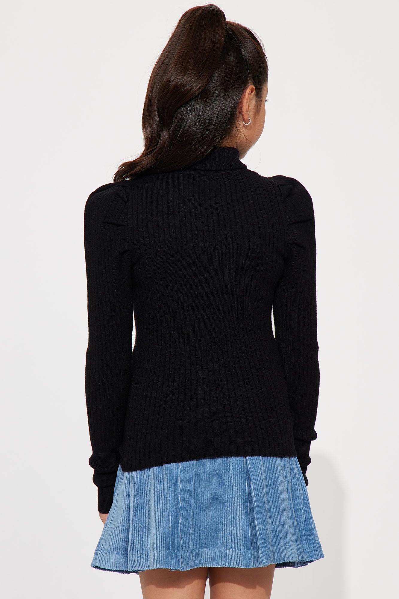 Mini Get On With It Turtleneck Sweater - Black
