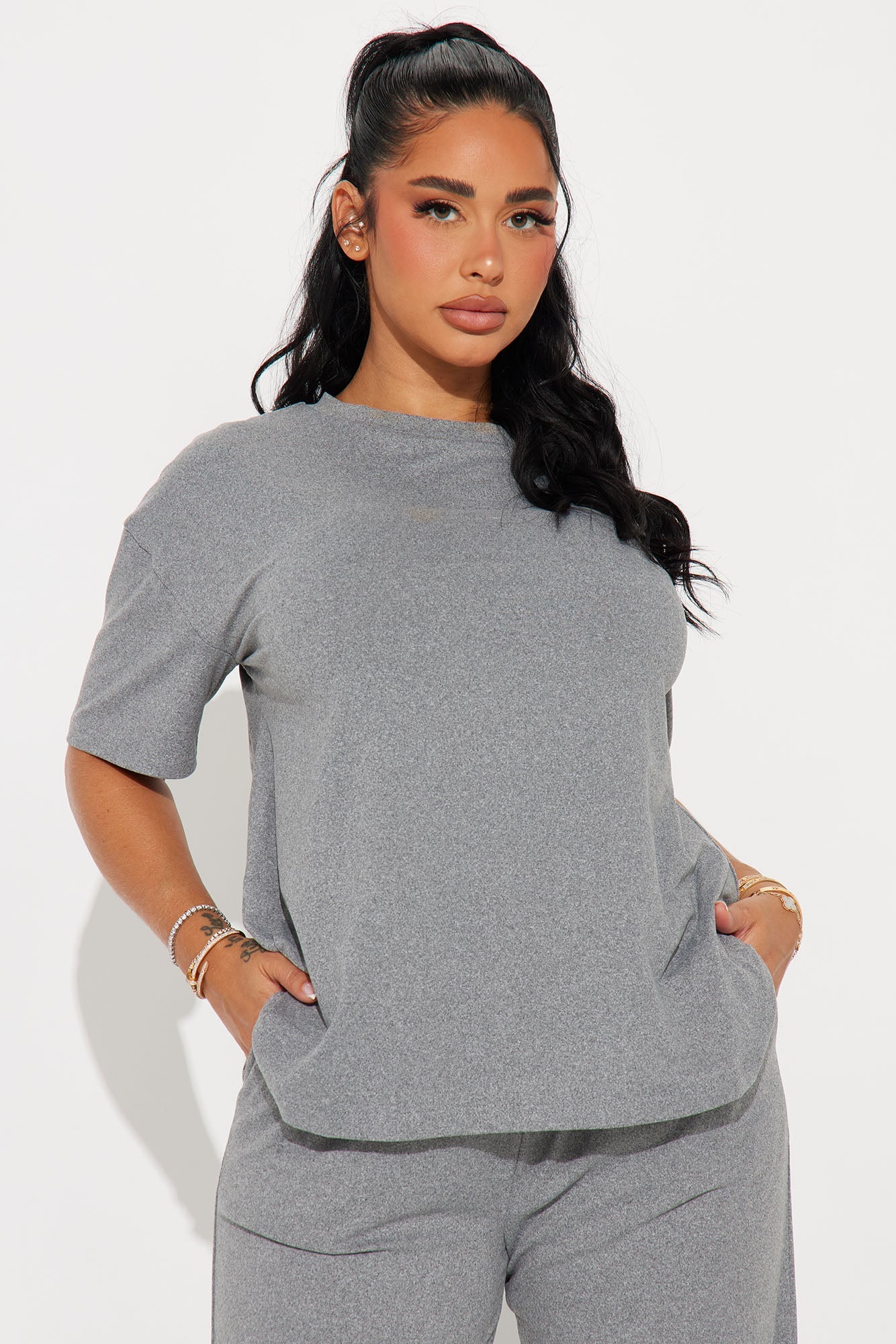 Relax Mood PJ Pant Set - Heather Grey