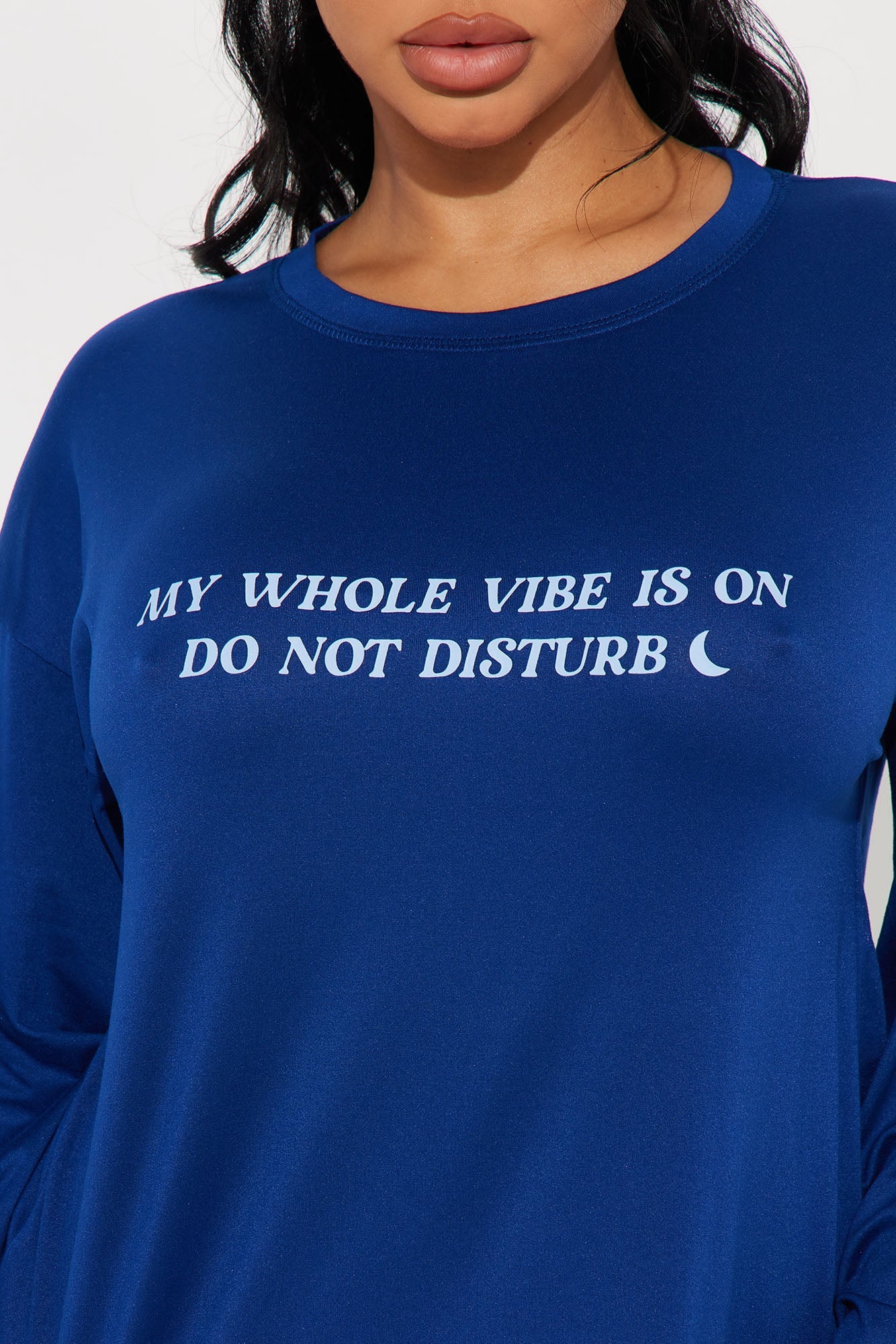 Do Not Disturb My Vibe PJ Boxer Short Set - Navy