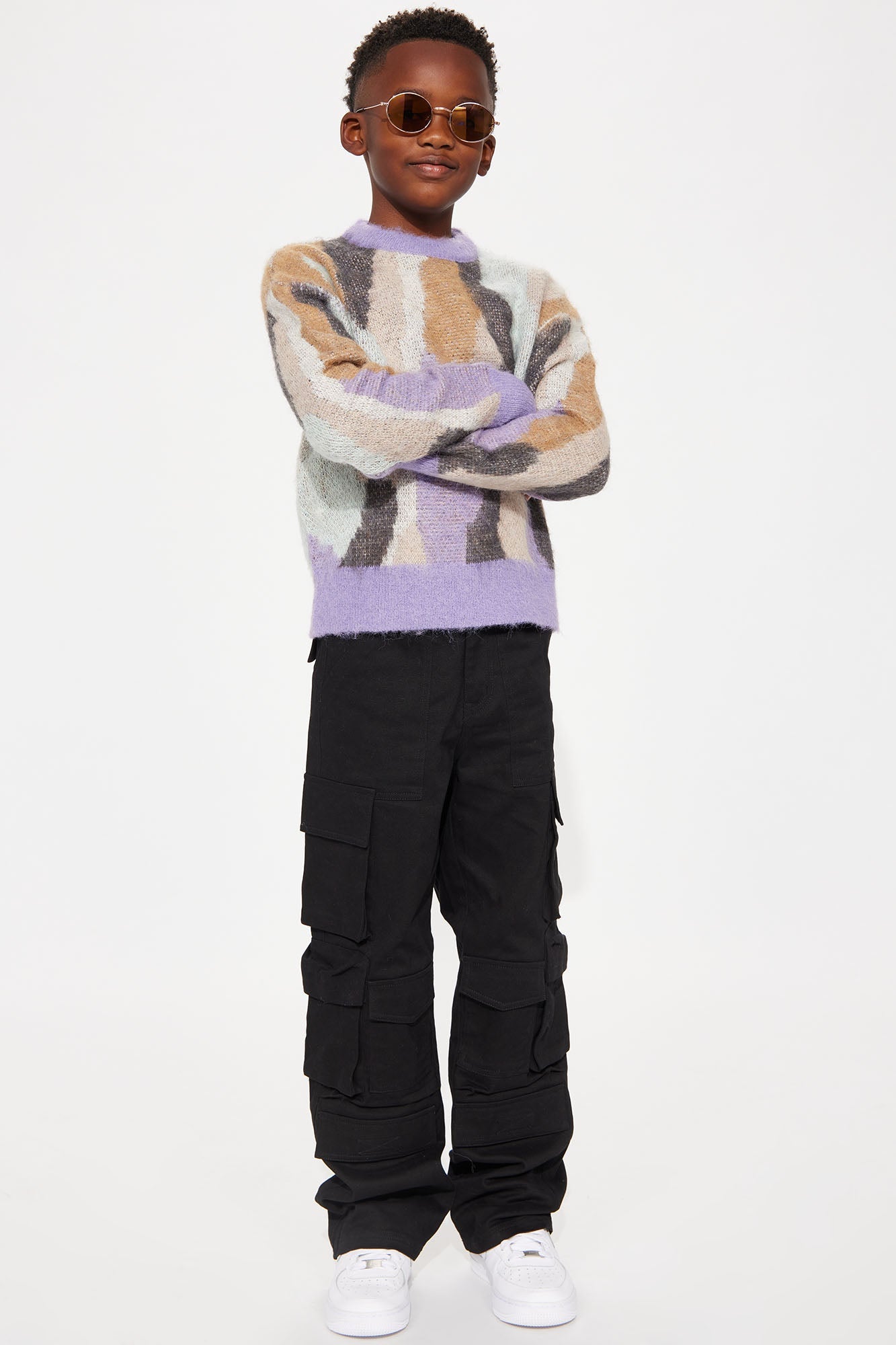 Mini Trust Me Crewneck Sweater - Lavender/combo