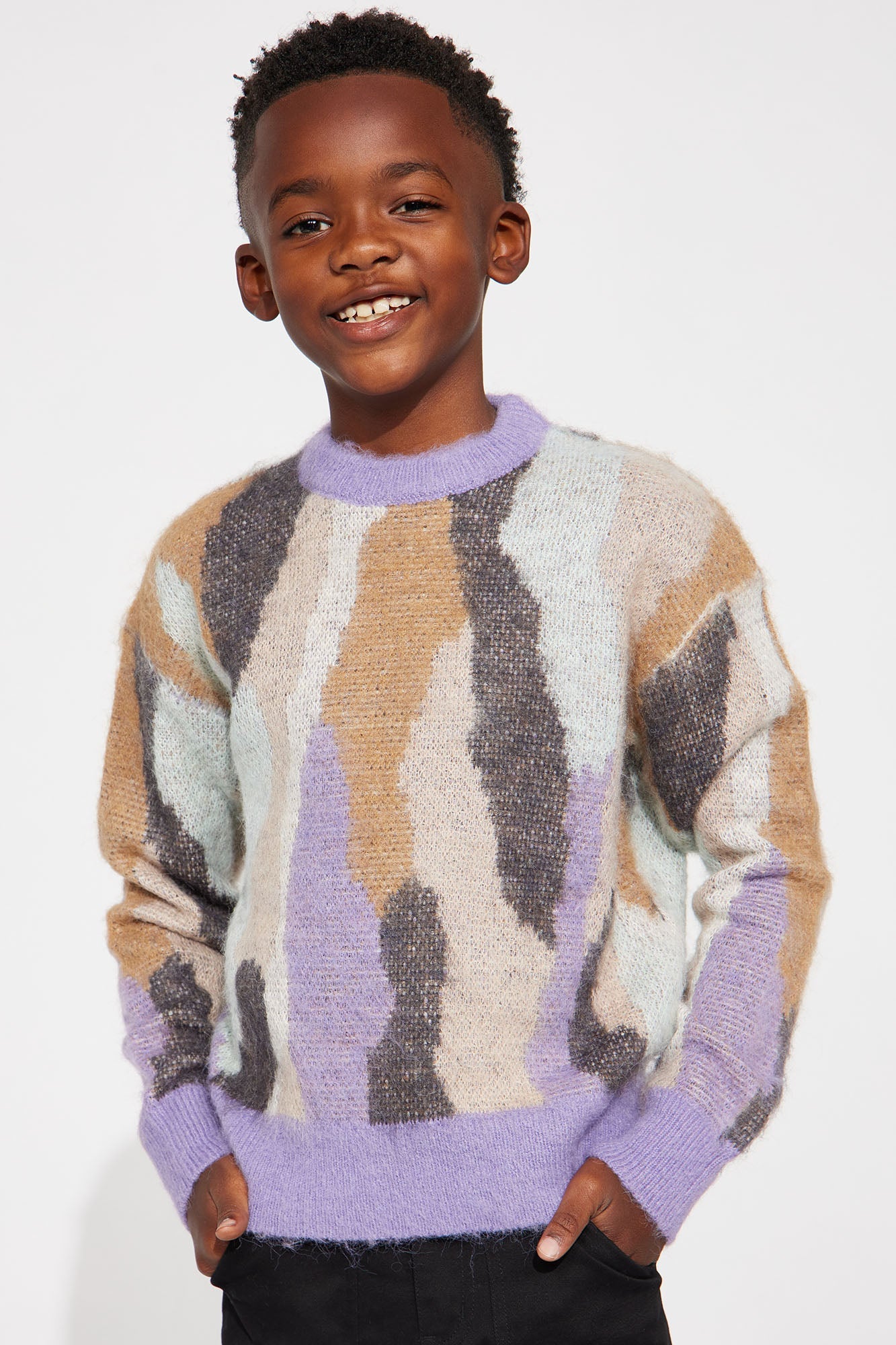 Mini Trust Me Crewneck Sweater - Lavender/combo