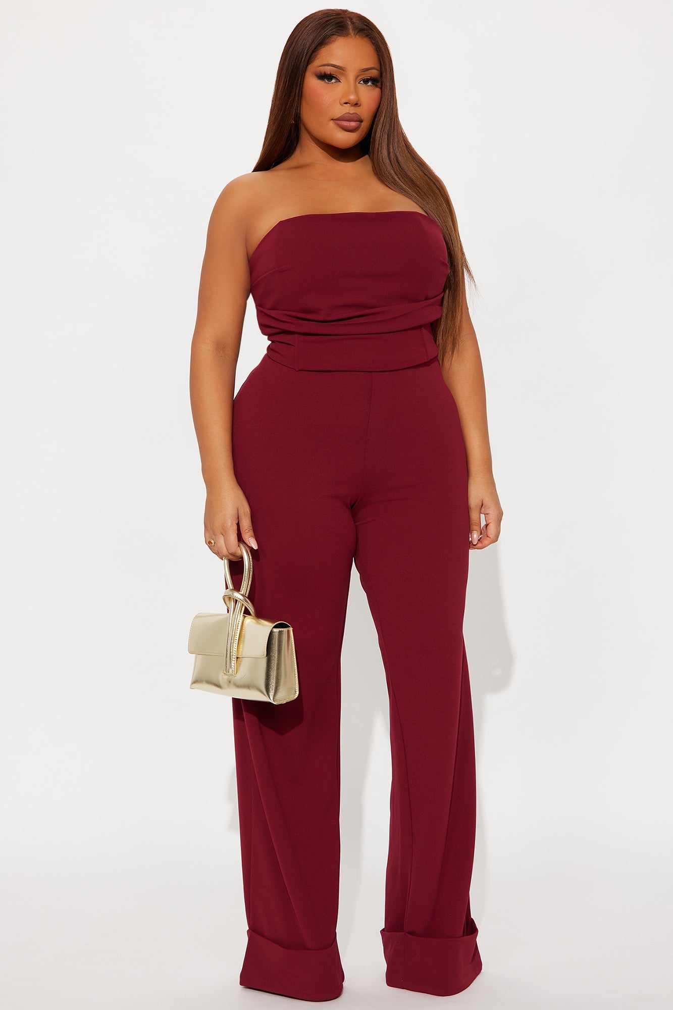 Emma Strapless Jumpsuit - Plum