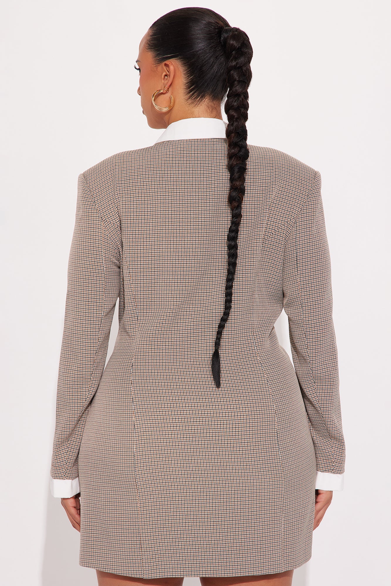Case Dismissed Houndstooth Mini Dress - Brown/combo