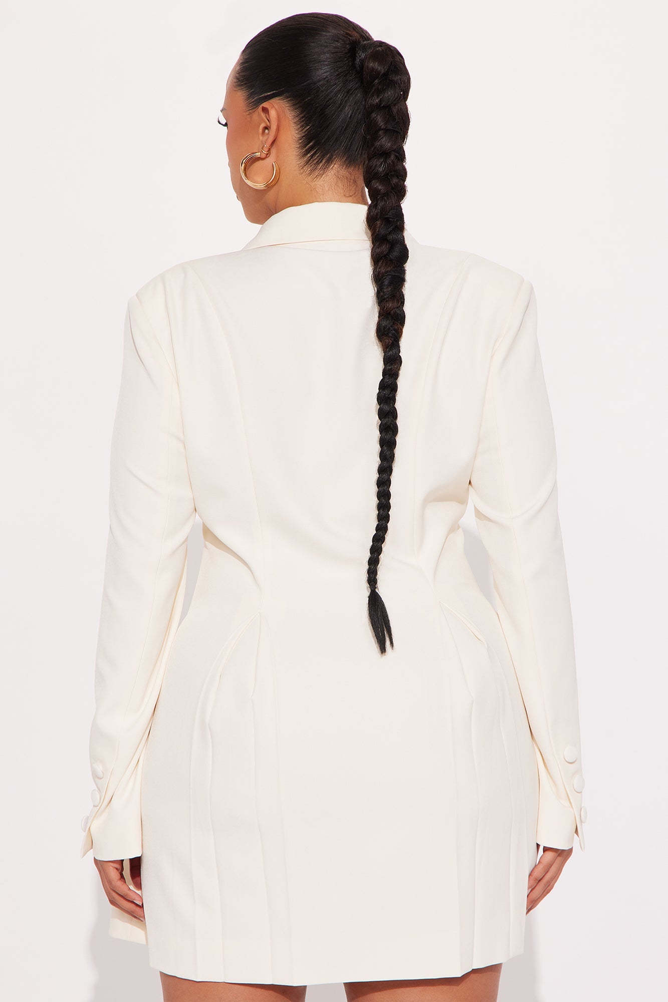 Cold Power Blazer Mini Dress - Cream