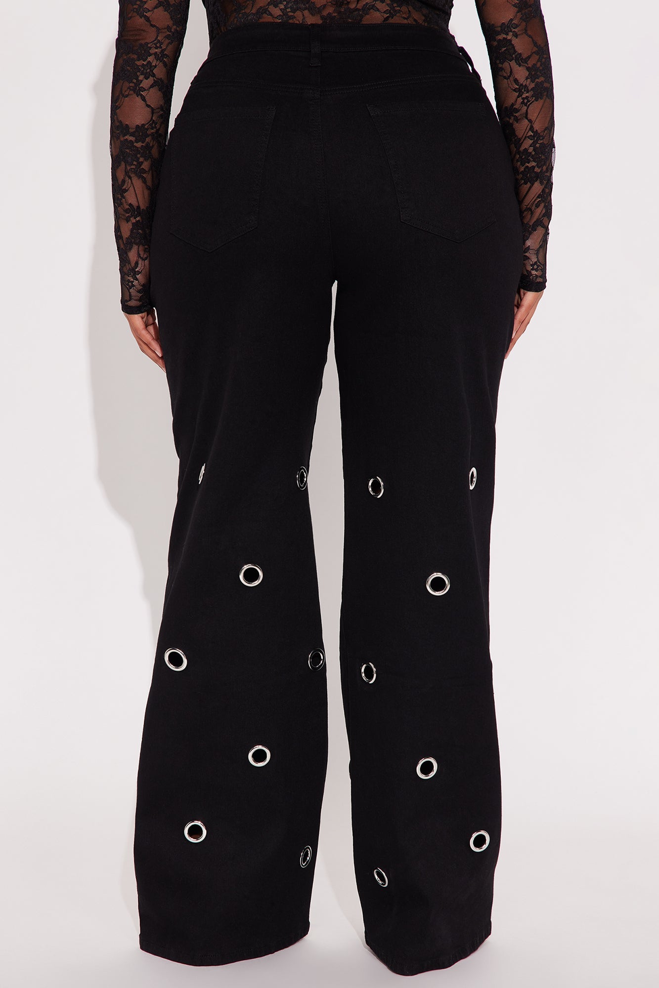 Talking In Circles Wide Leg Pant 34″ - Black