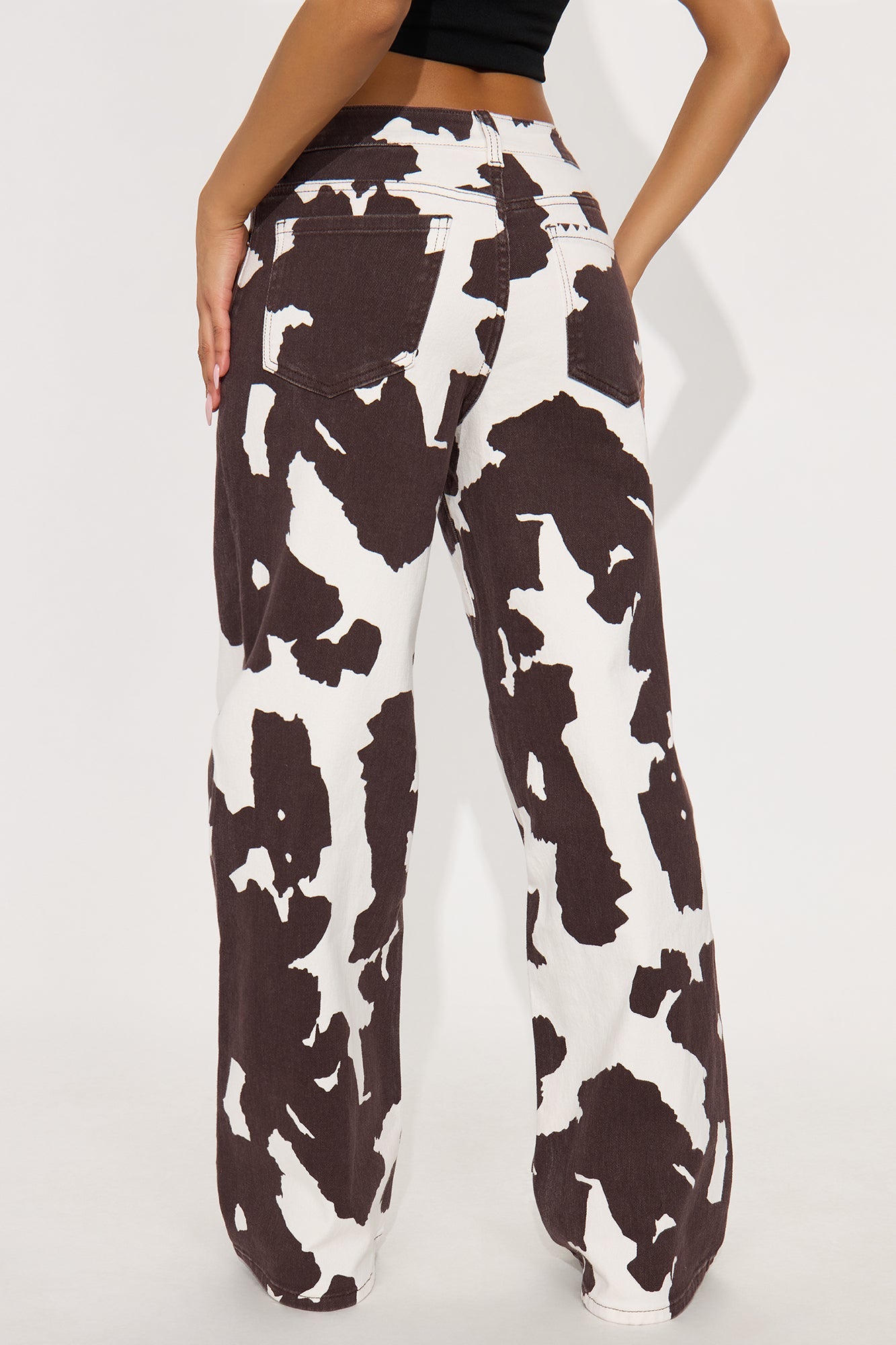 Montana Wide Leg Jeans - Brown/combo