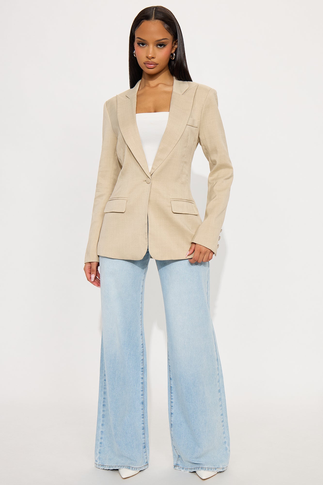 Gianna Fitted Blazer - Tan