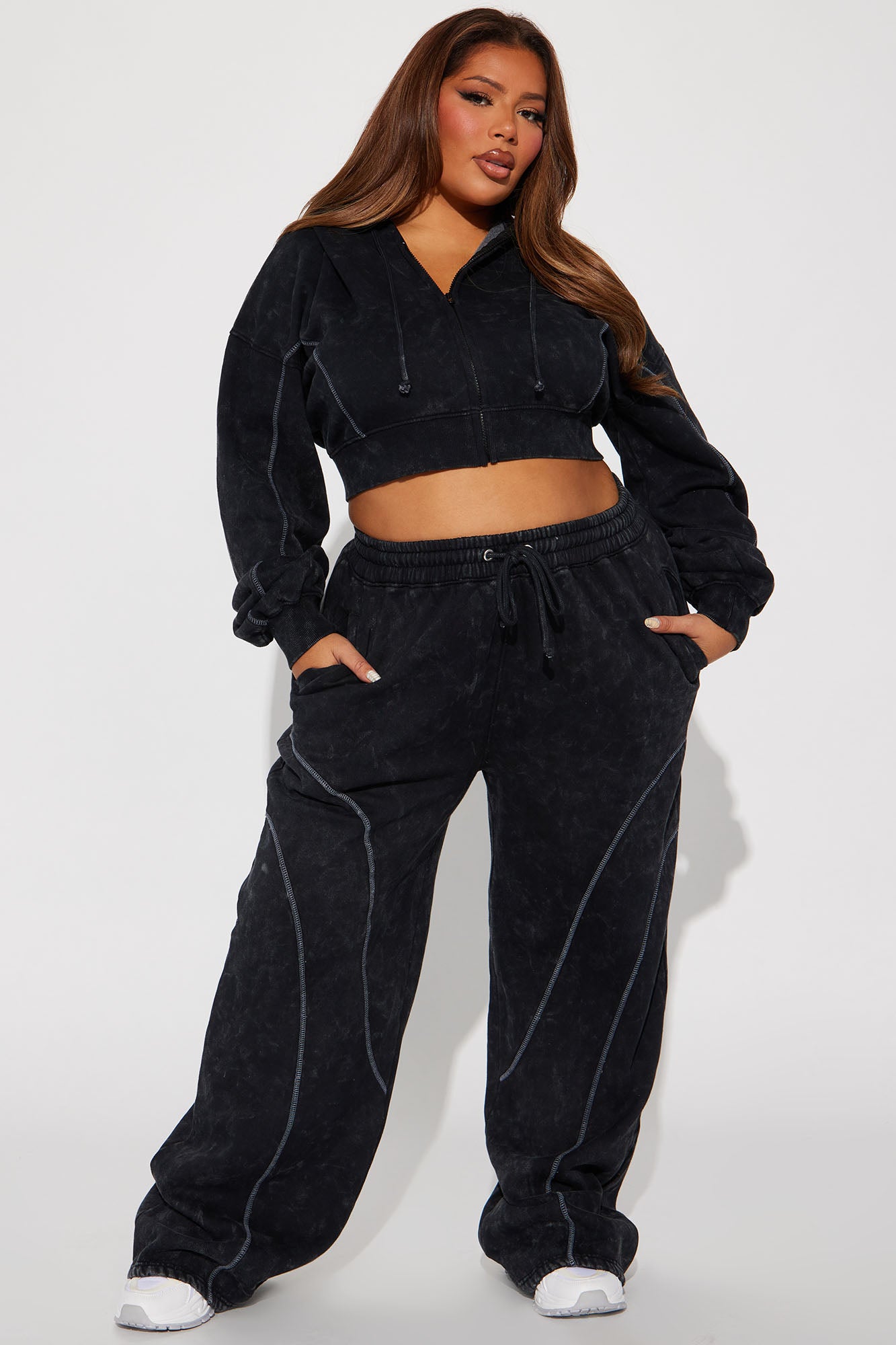 Norah Washed Lounge Hoodie - Black