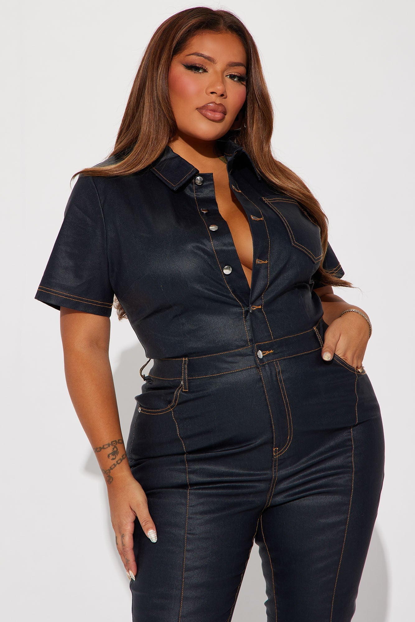 Time To Leave Denim Jumpsuit - Denim