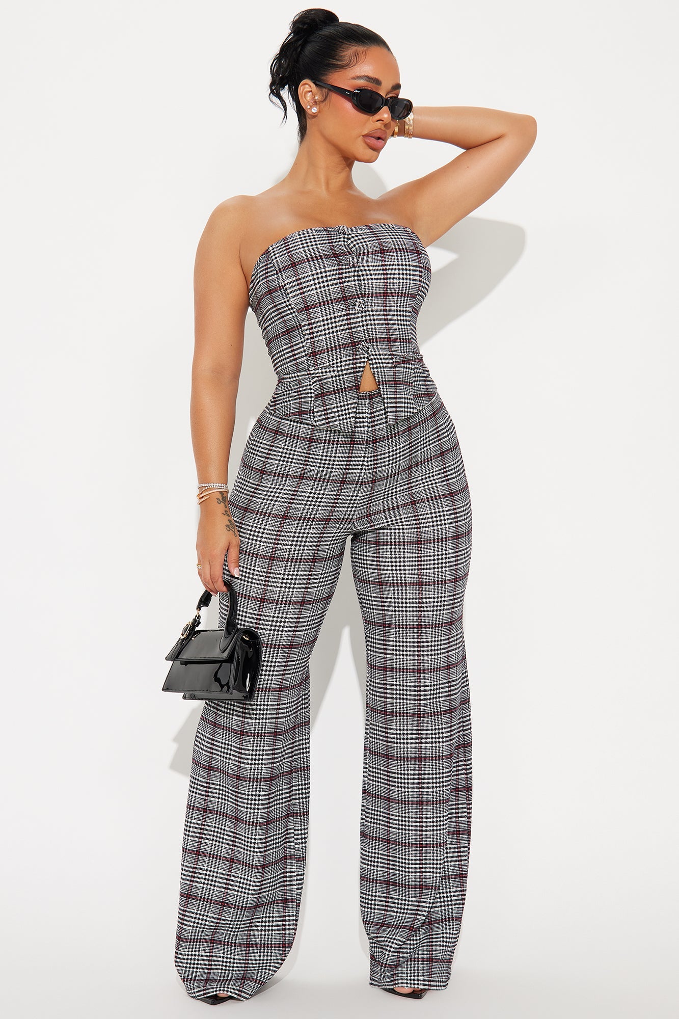 Late to Work Jumpsuit - Grey/combo