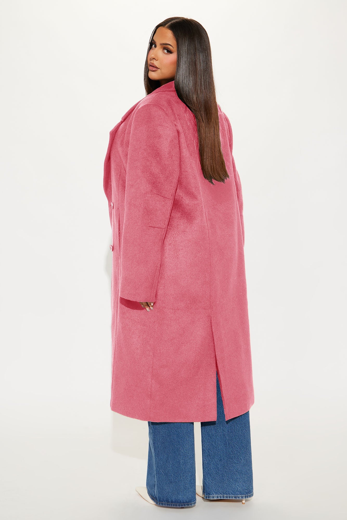 Melonie Wool Trench Coat - Bubblegum Pink