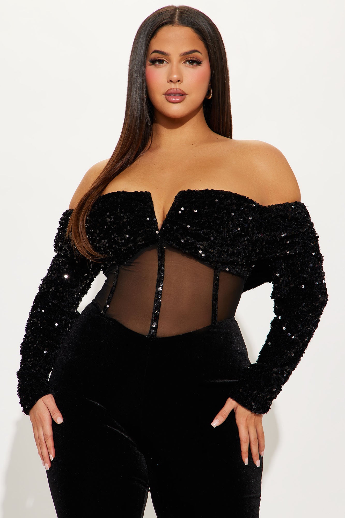 Special Invite Velvet Jumpsuit - Black