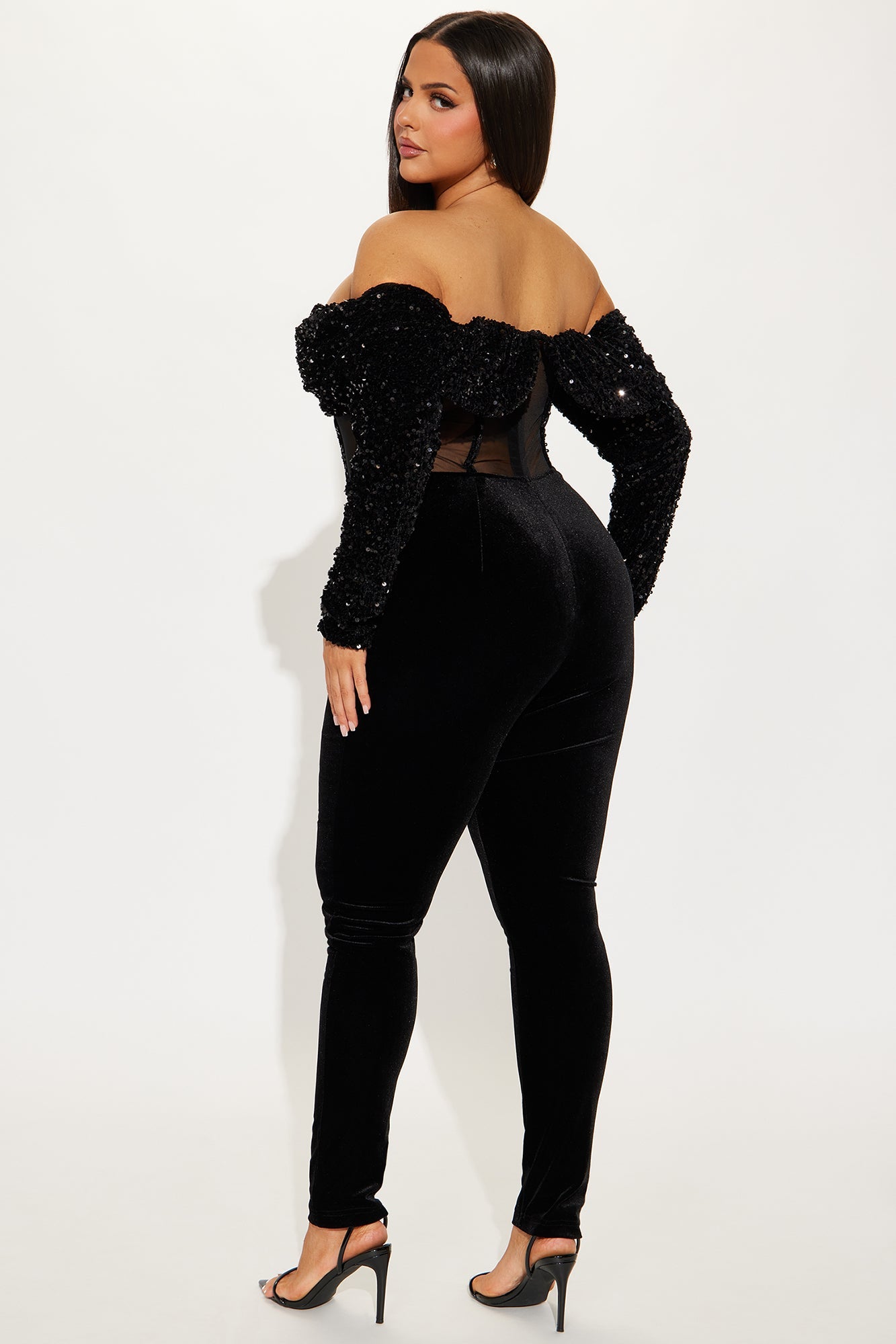 Special Invite Velvet Jumpsuit - Black