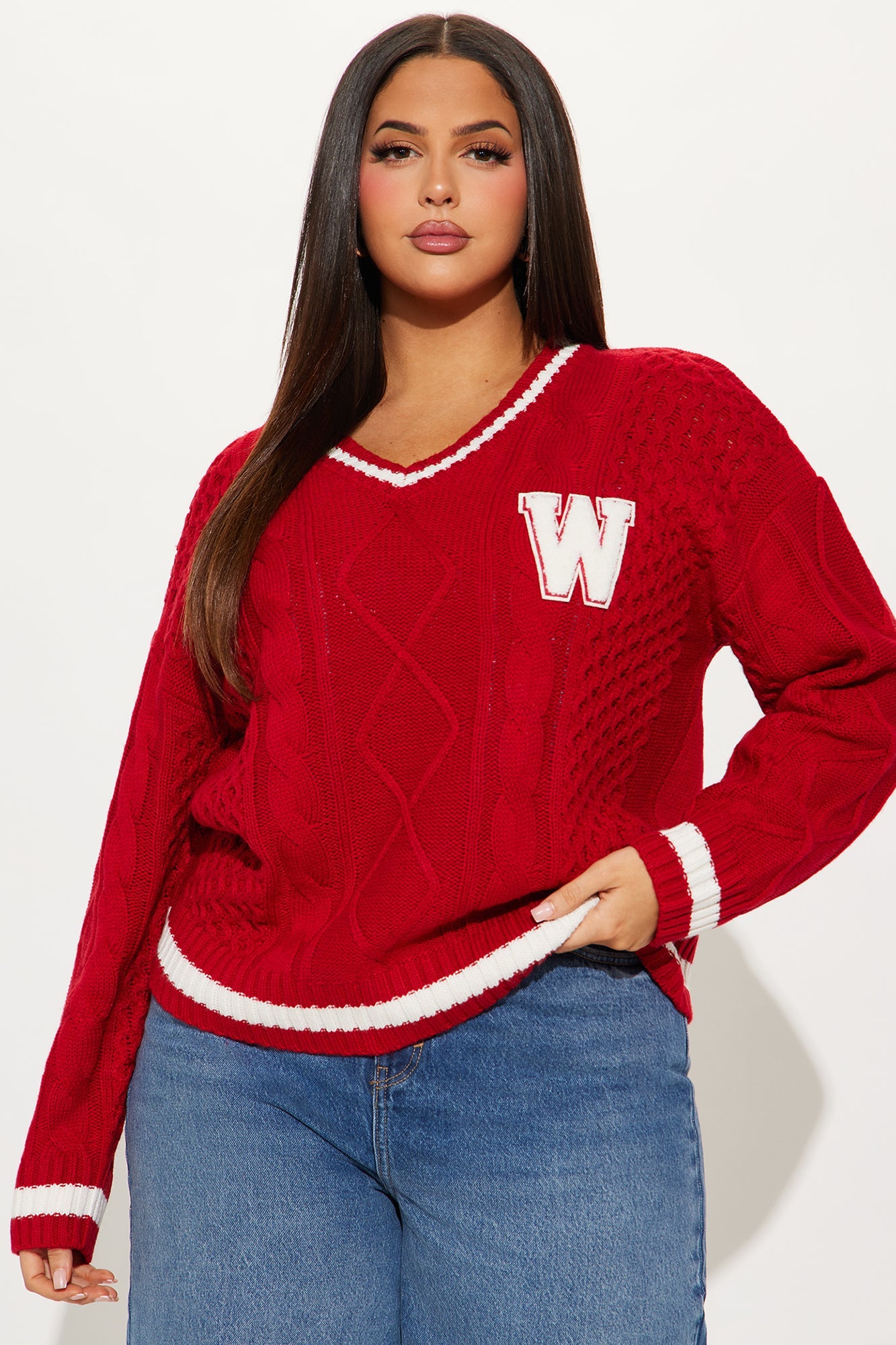 Winning Team Varsity Sweater - Red/combo